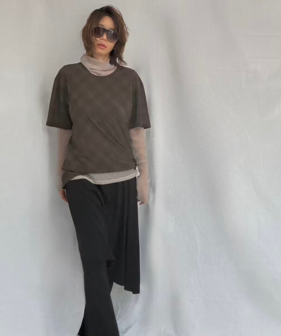 PT25 / BURNOUT CHECKS SHEER TOP