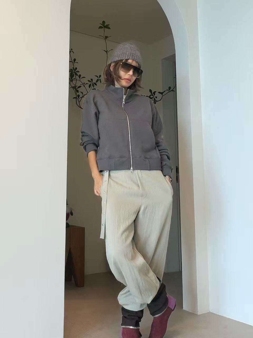PT27 / BELTED STRAIGHT LEG TROUSERS