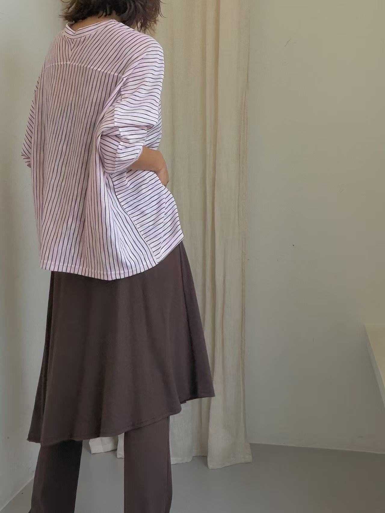 PT28 / LOOSE FIT LONG SLEEVES STRIPE TEE