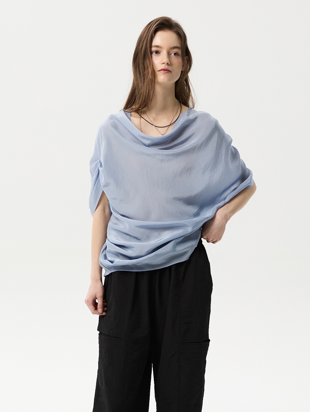 ML09 / UNBALANCED DRAPE SHIRTS