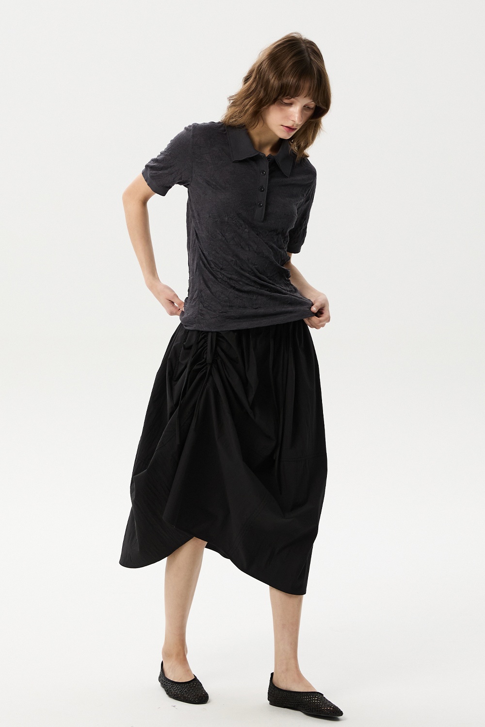 ML22 / UNBALANCED STRING FLARE SKIRT