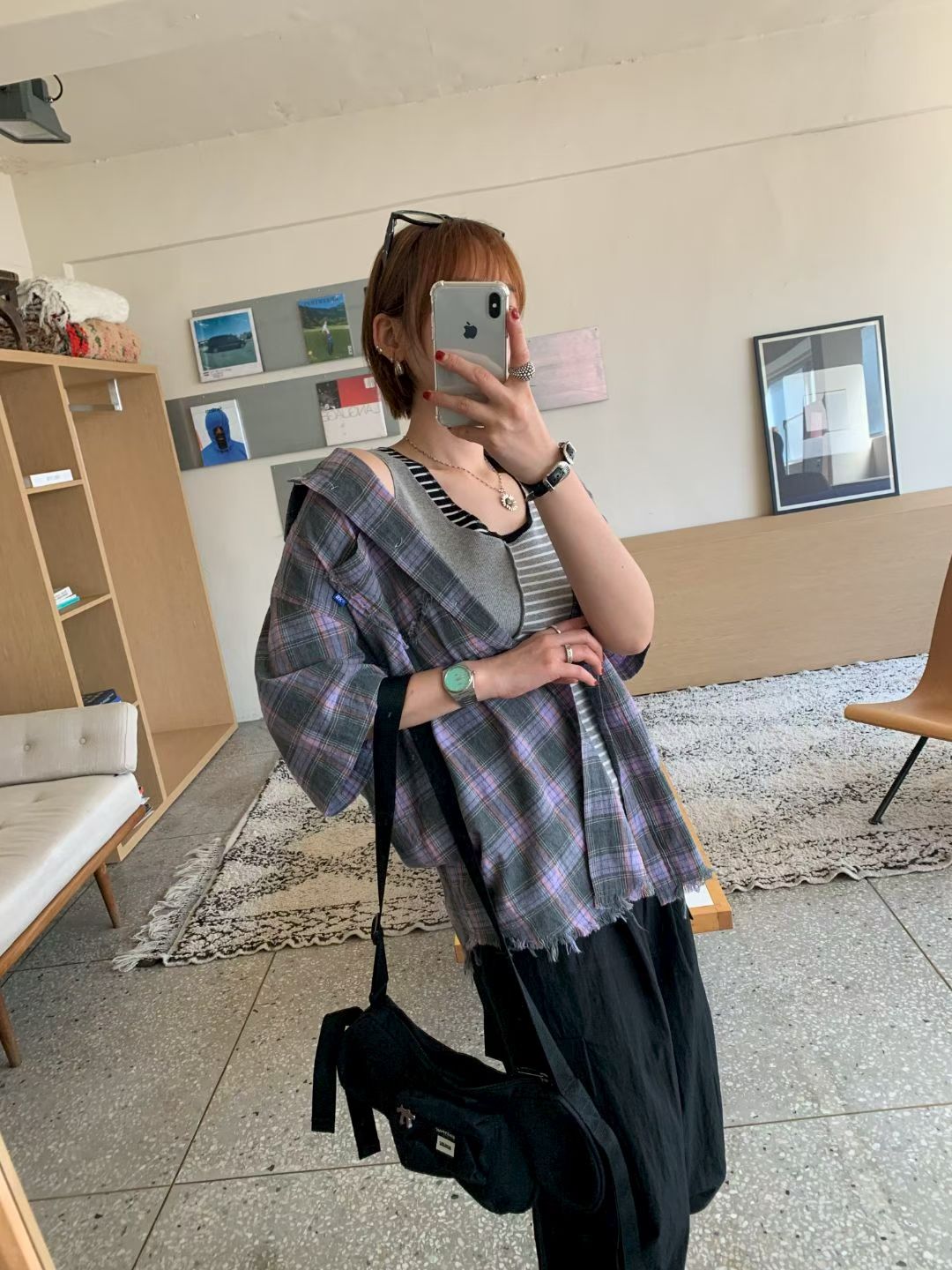 KS18/BUTTON DOWN CHECKERED SHIRT 