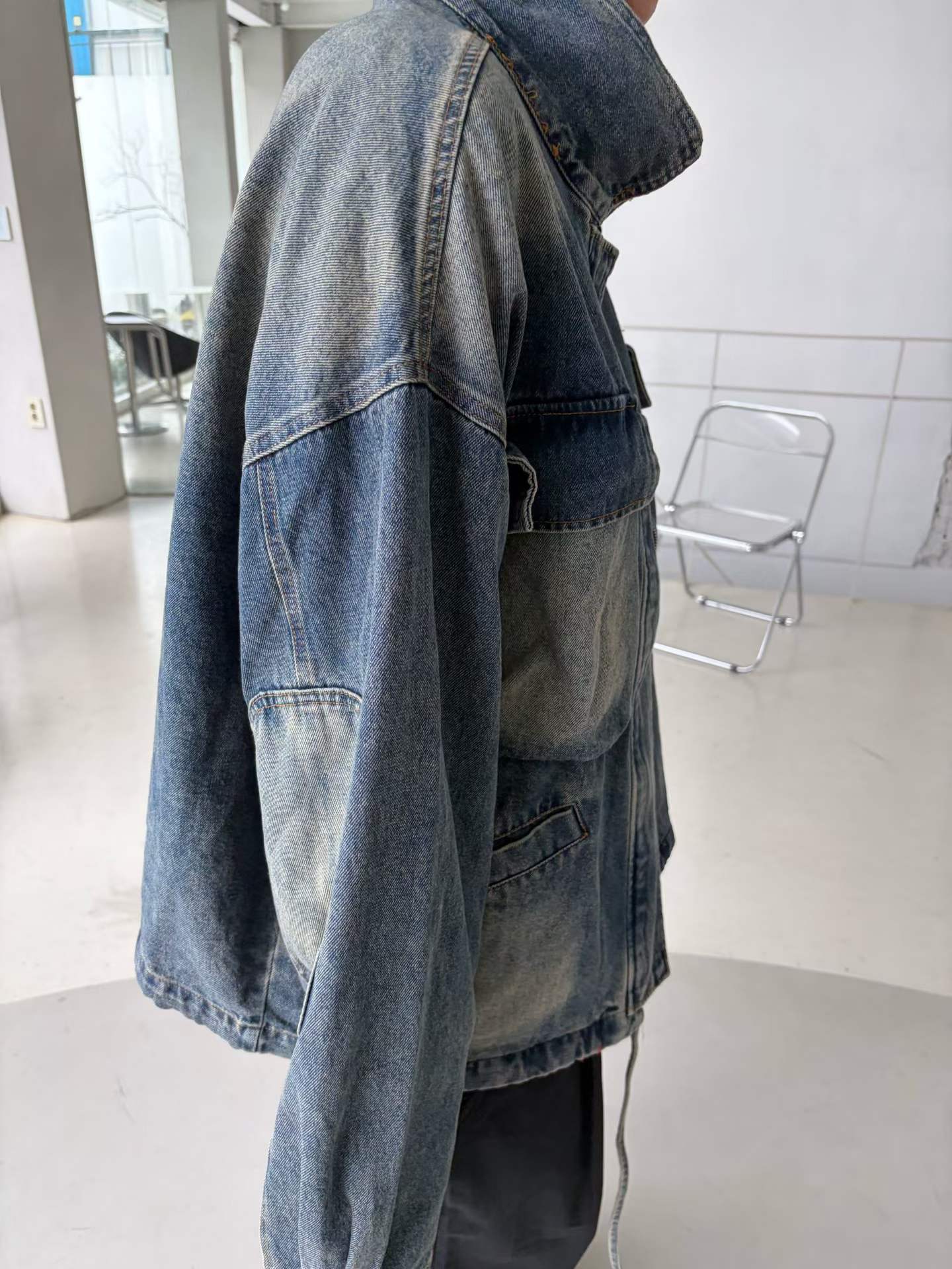 FJOLA WASHED OUT RUGGED DENIM JACKET