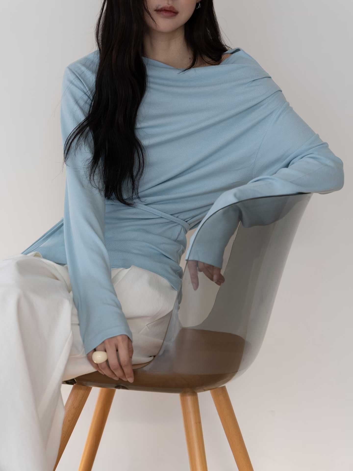 DAYLEN WIDE-NECK TIE PULLOVER