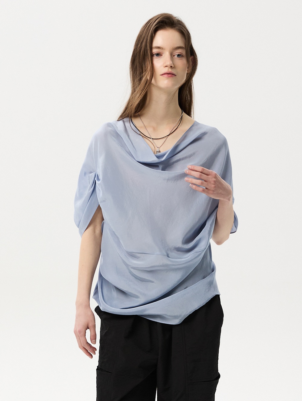 ML09 / UNBALANCED DRAPE SHIRTS