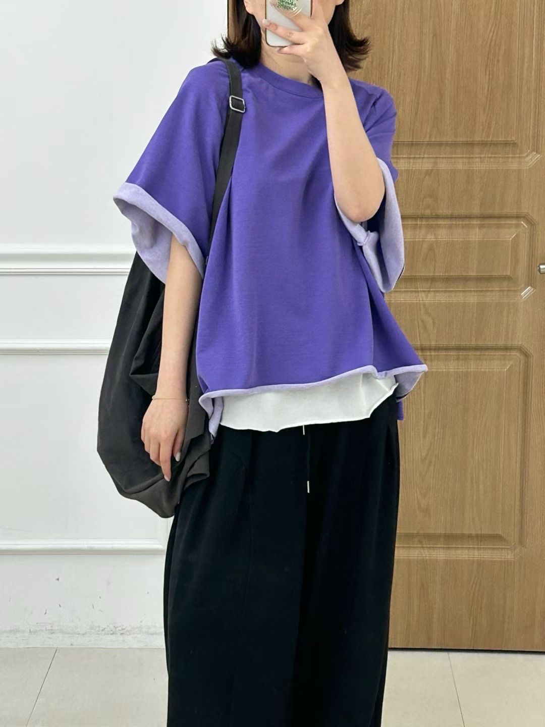 KR07 / RAGLAN SLEEVES RAW EDGE TEE