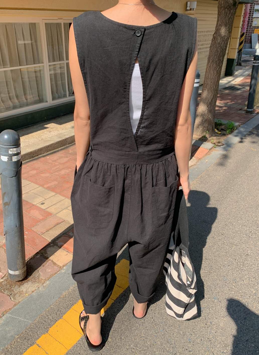 750426/OPEN BACK POCKET JUMPSUIT 