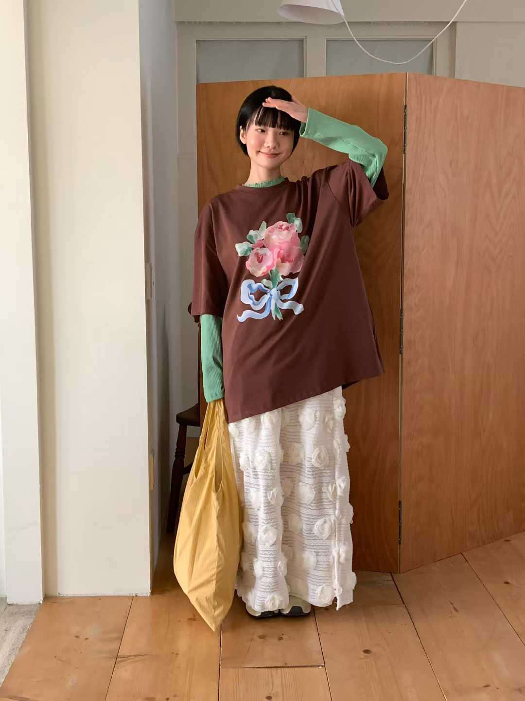 ELODIE FLOWER BOUQUET OVERSIZED TEE