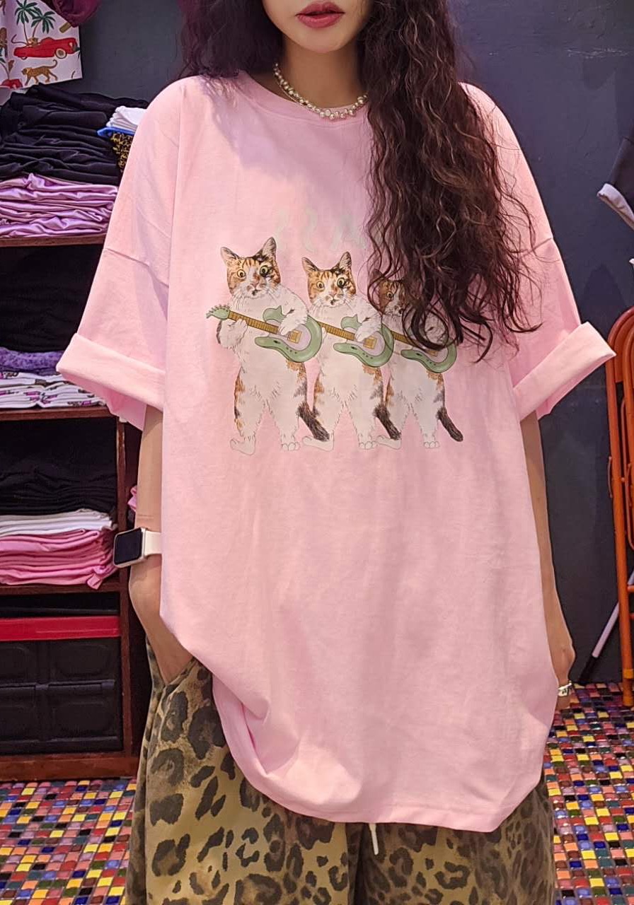 CD17 / BASS OVERSIZED CAT TEE SHIRT