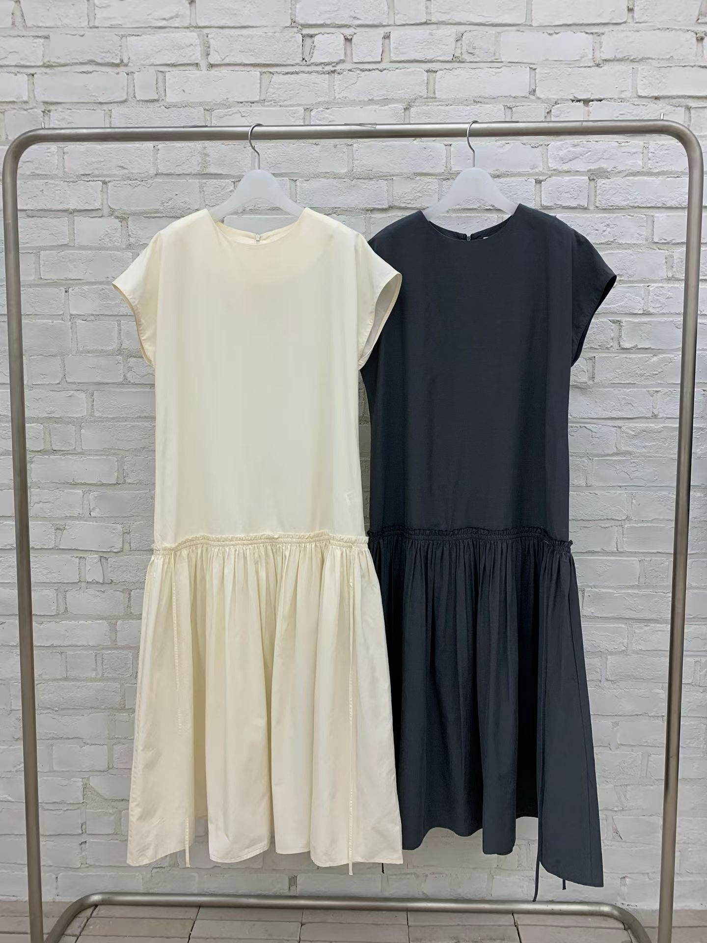 FREYA DROP WAIST CAP SLEEVES DRESS
