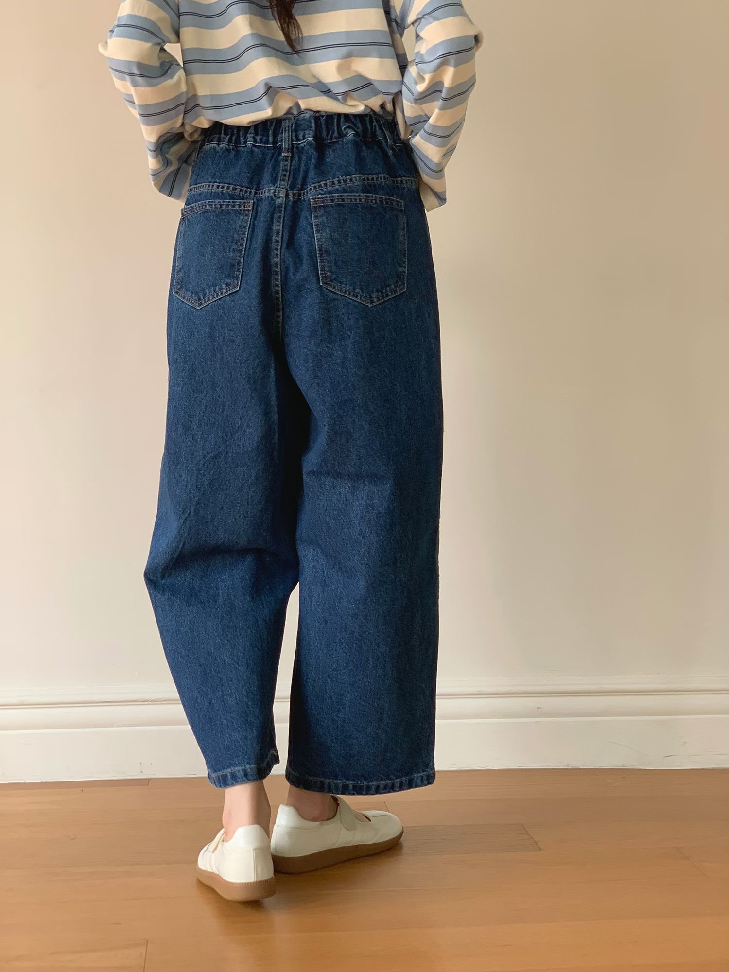 PG30 / ELASTIC WAISTBAND ANKLE LENGTH JEANS