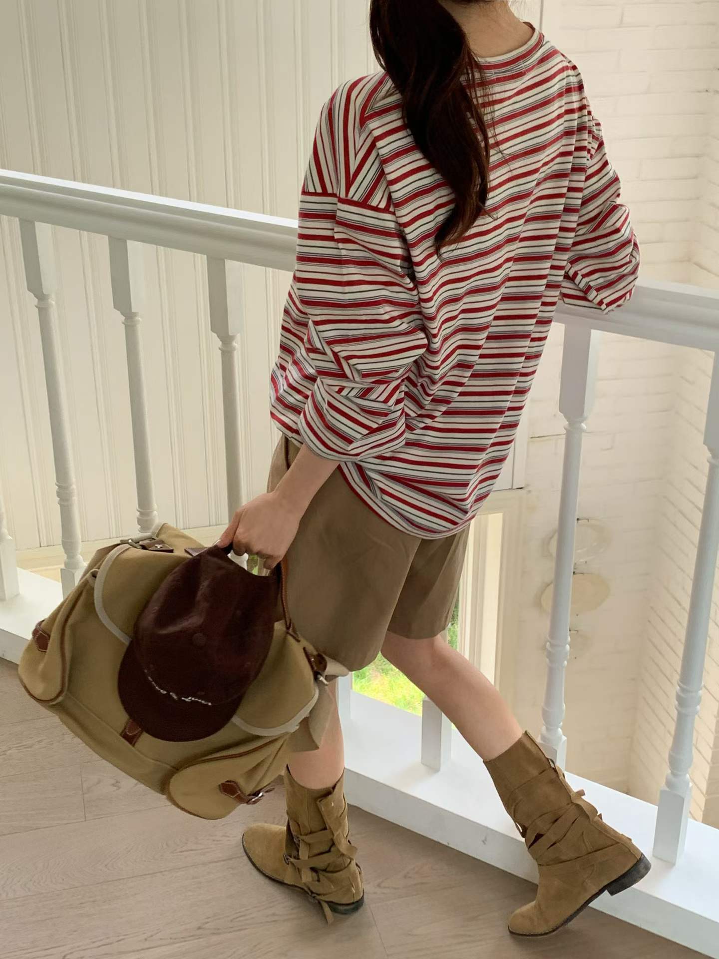 FAIZAH MULTI STRIPES LONG SLEEVES TEE