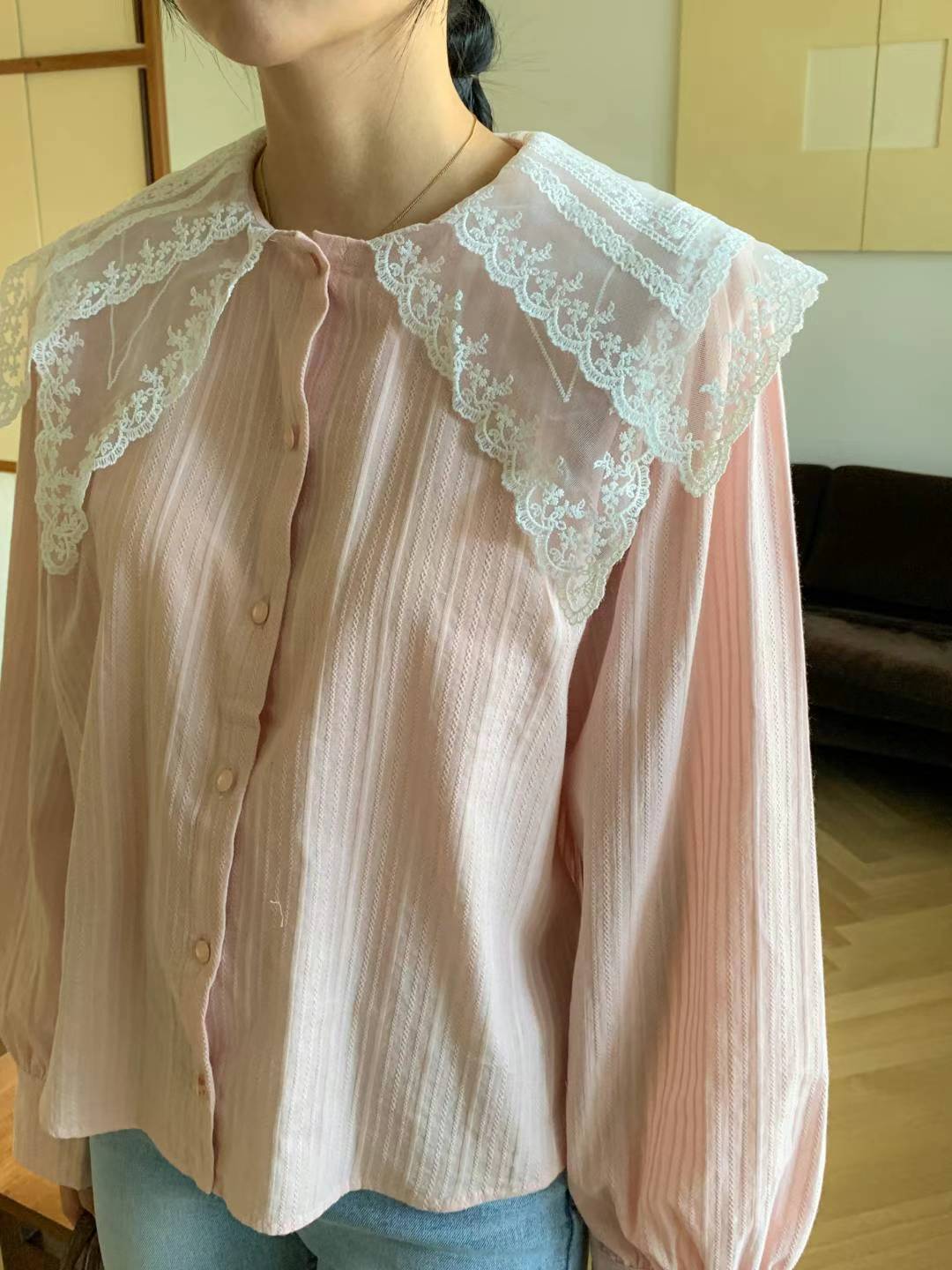 Blandine lace collar shirt blouse