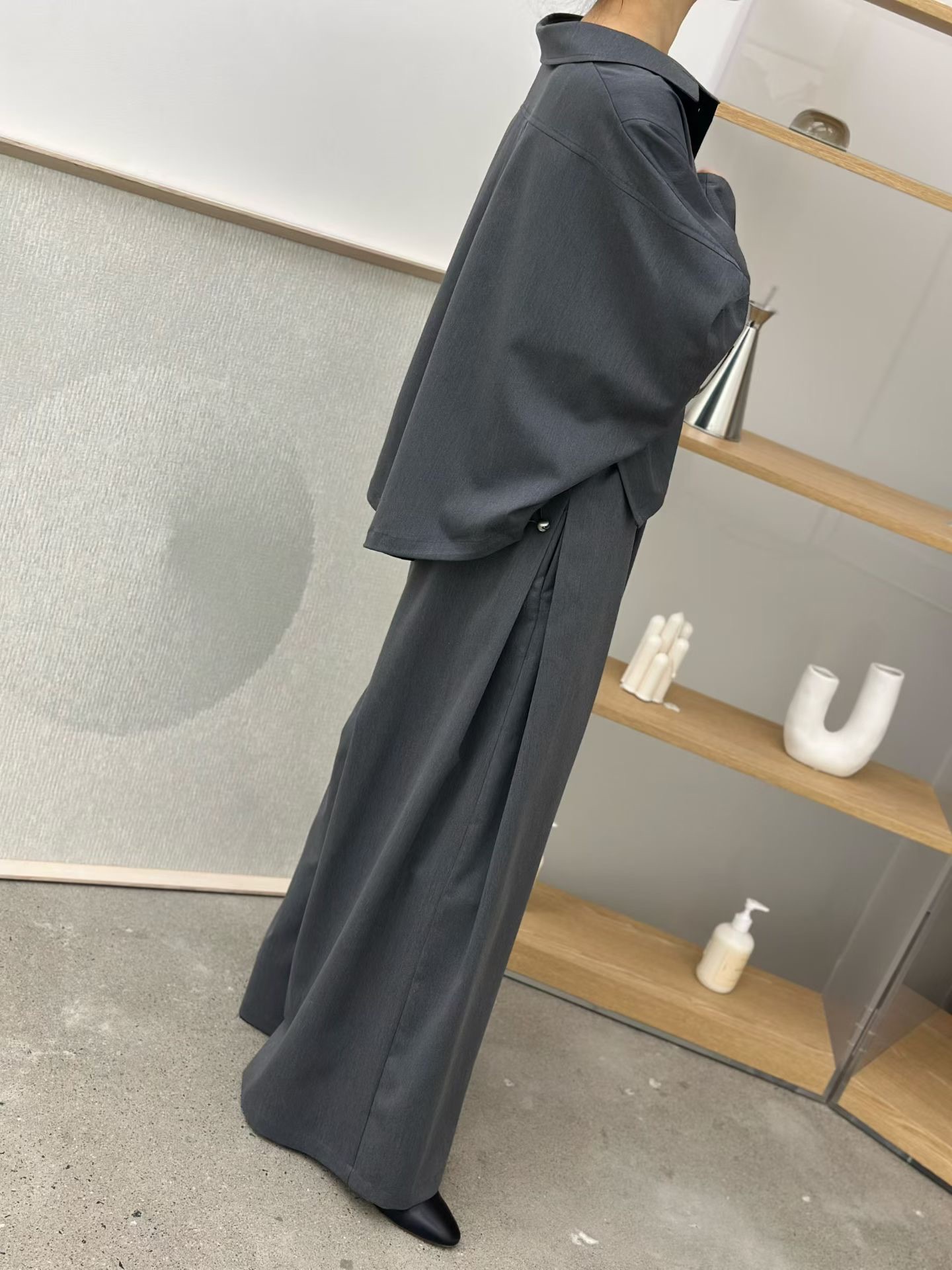 LE04 / BANDED WAIST PINTUCK CULOTTES