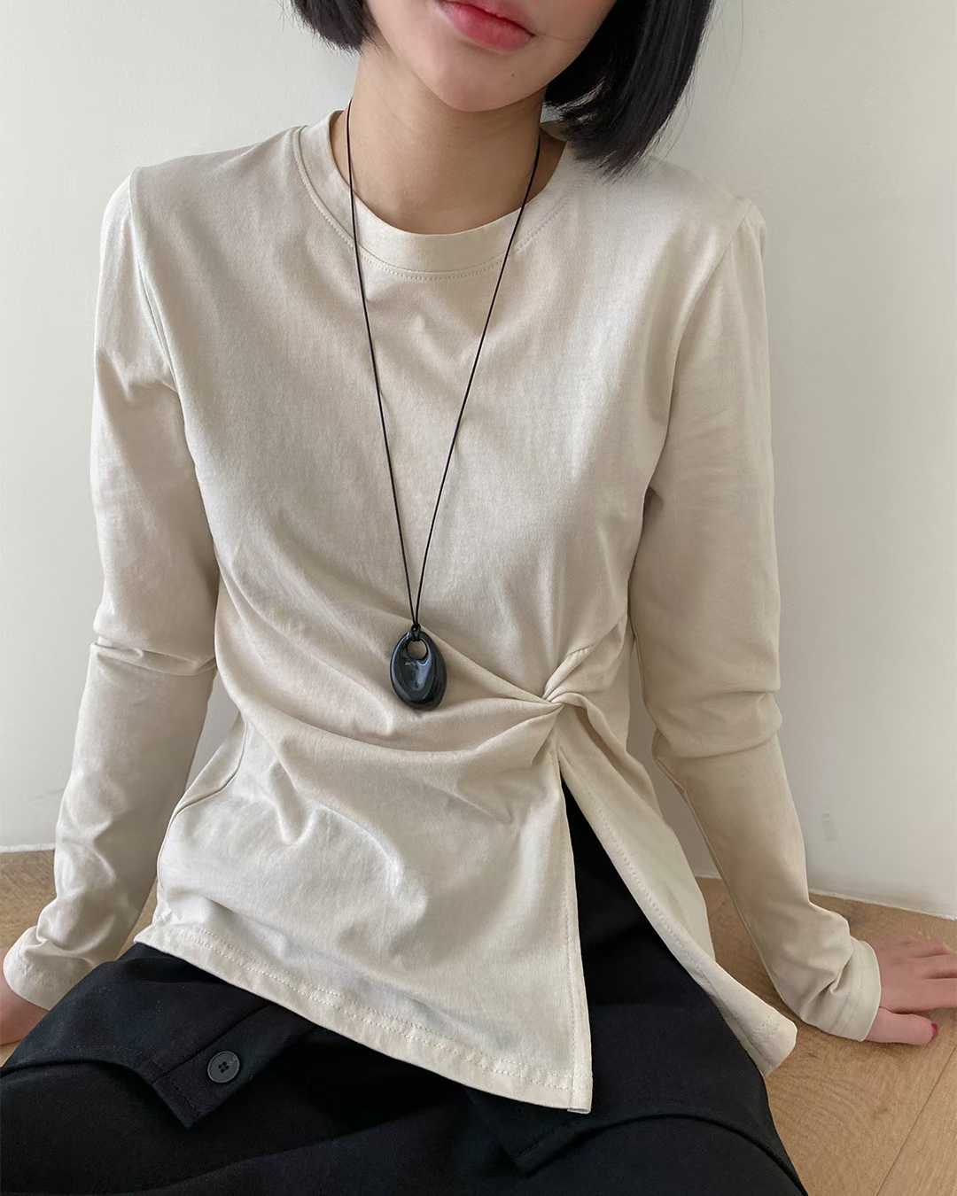ELOISE OPEN KNOT LONG SLEEVES TEE