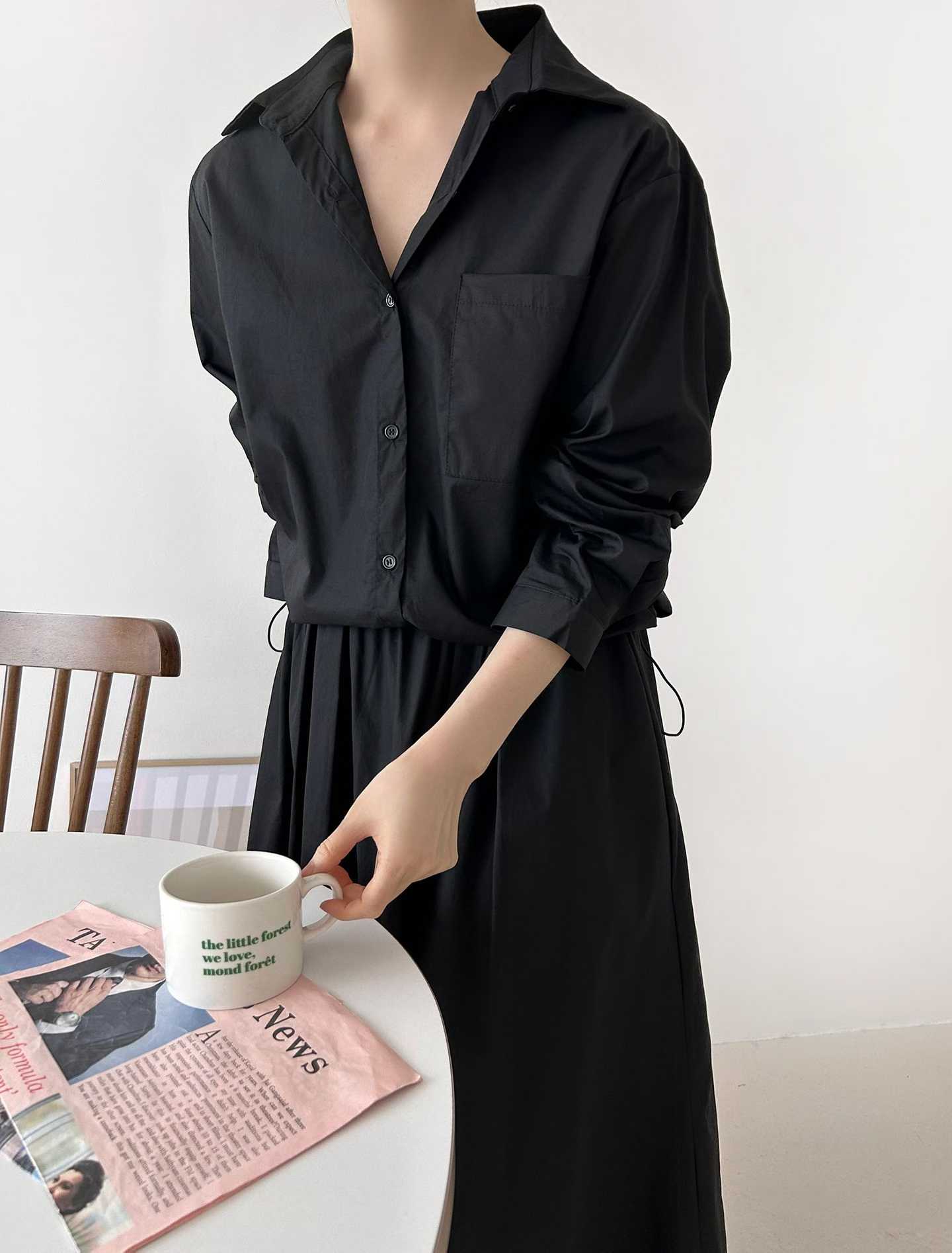 ELLIE TOGGLE HEM POCKET SHIRT/SKIRT SET