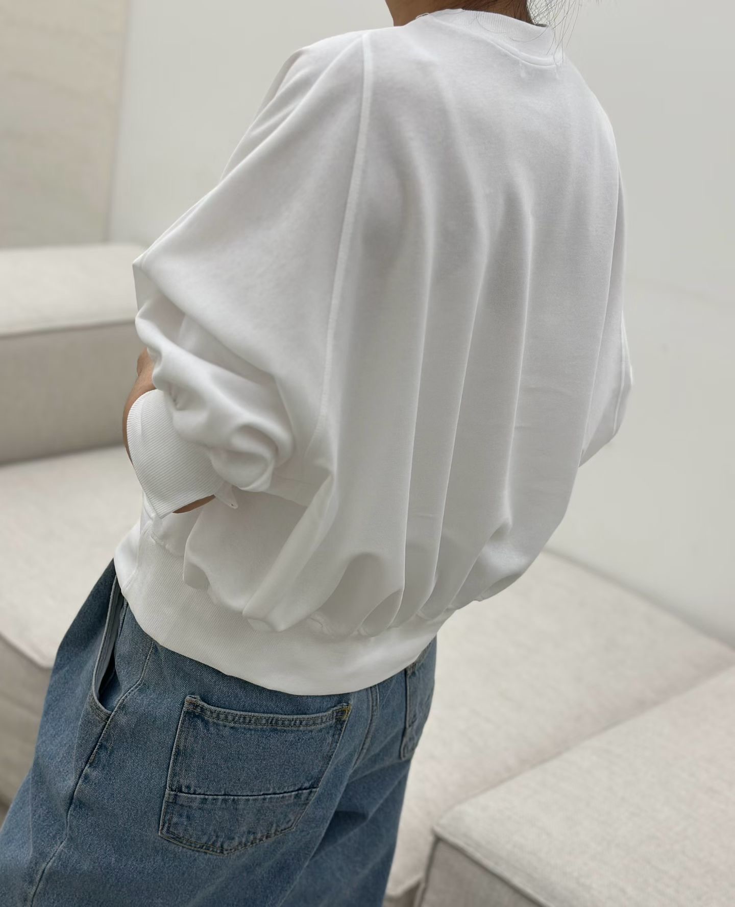 LE18 / RELAXED PUFF SLEEVE SWEAT TOP