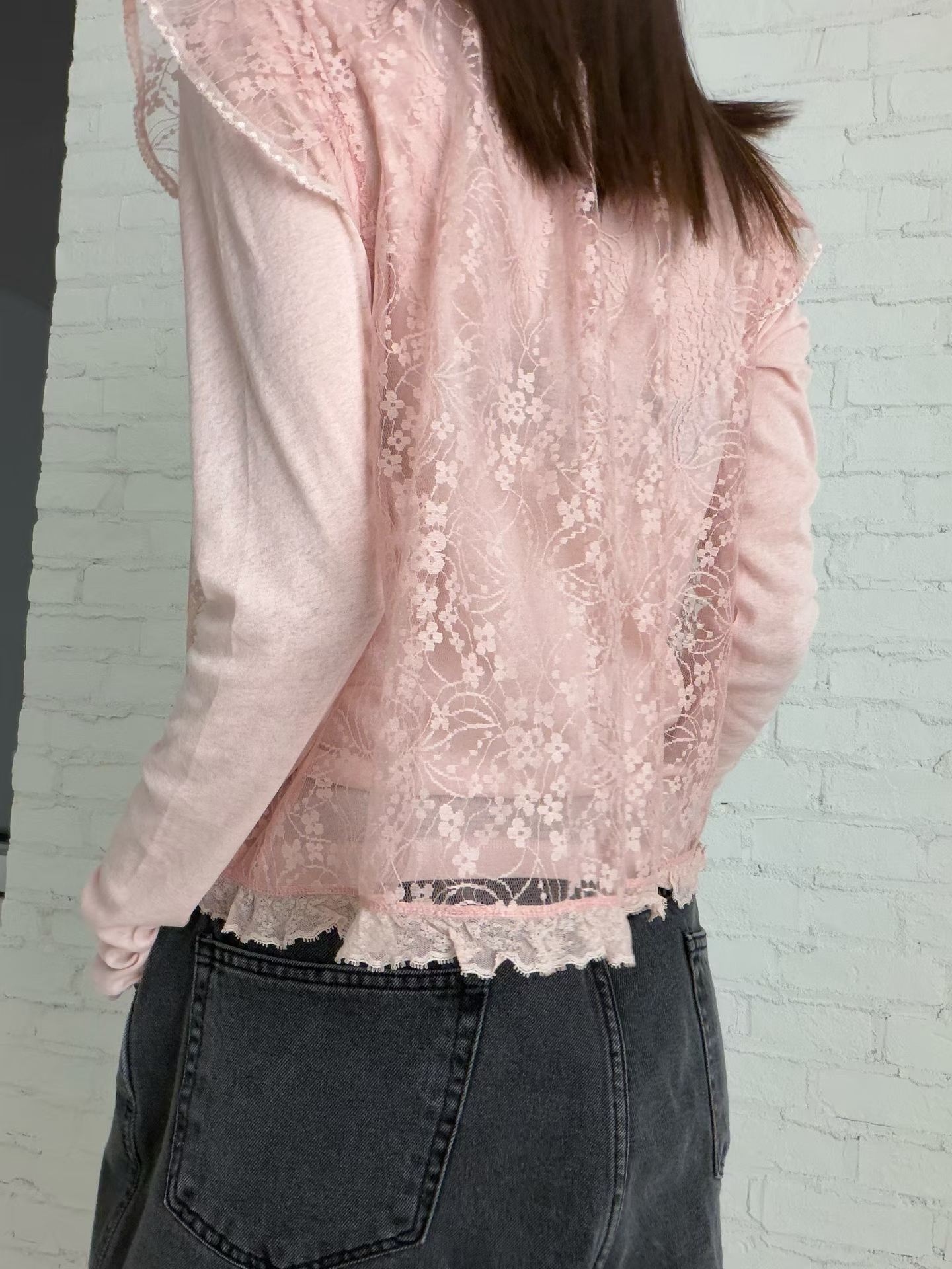 EVER CAP SLEEVES LACE VEST