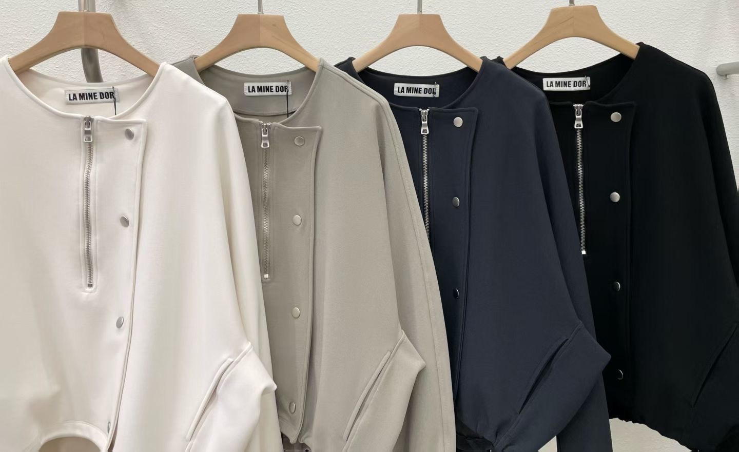 LE09 / ZIPPER-SNAP BUTTON LIGHT JACKET