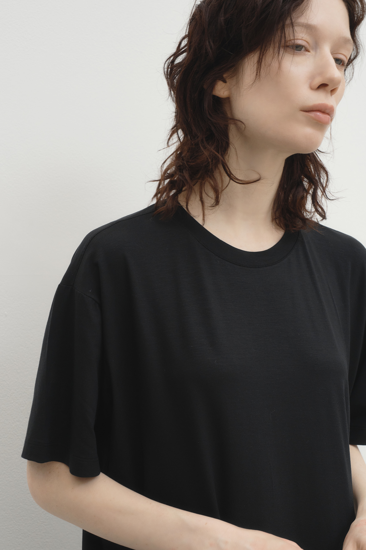 WW25 / RAYON OVERSIZED SHORT SLEEVES DRESS
