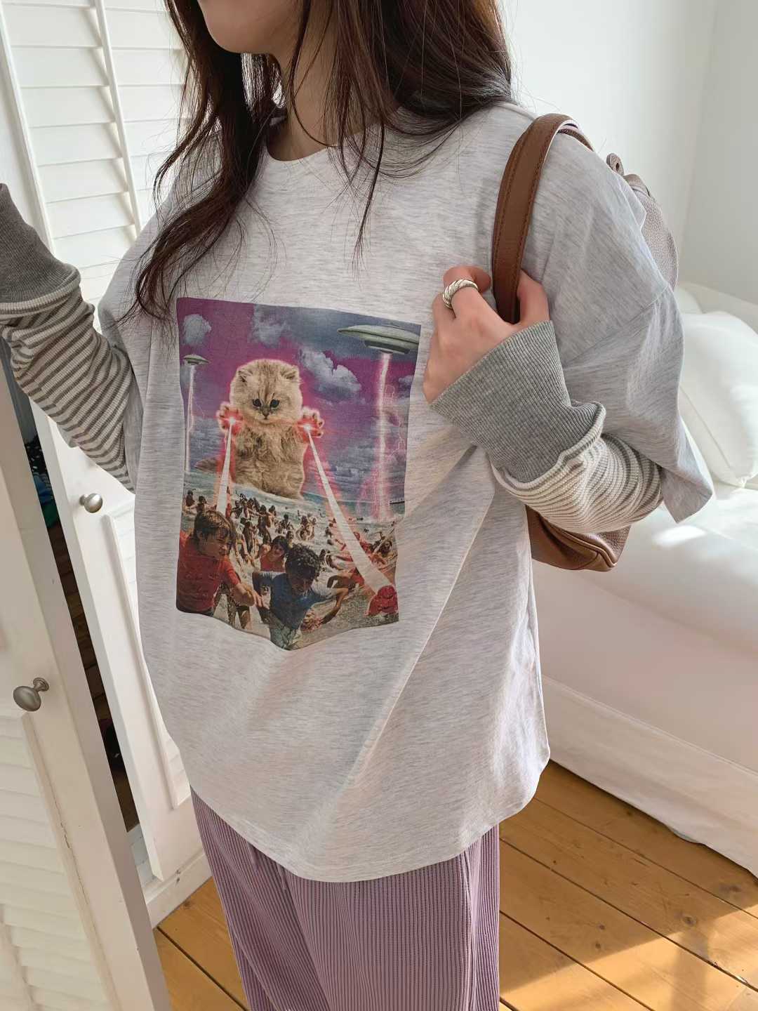 DELLENE LASER CAT TEE