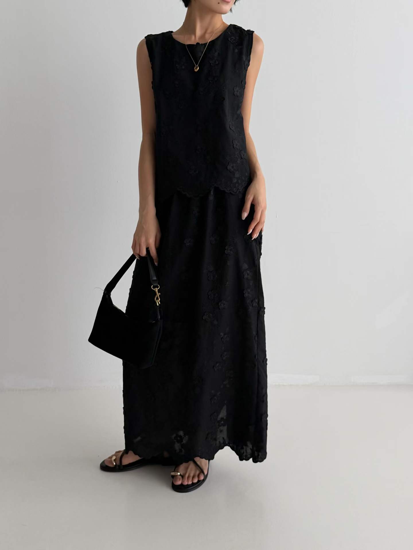 ELOWEN BRODERIE MAXI BANDING SKIRT