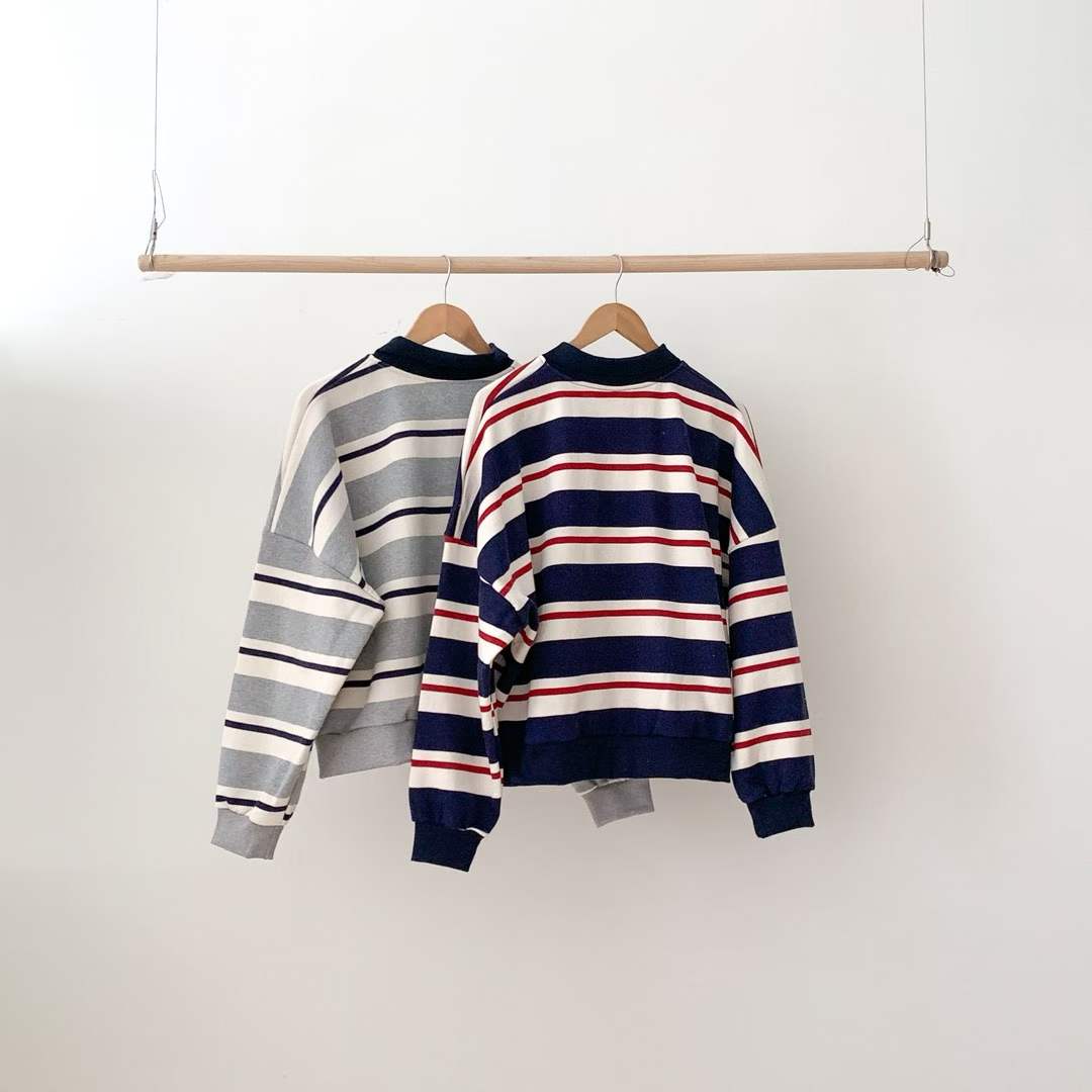 DRU MICKEY STRIPE POLO TOP