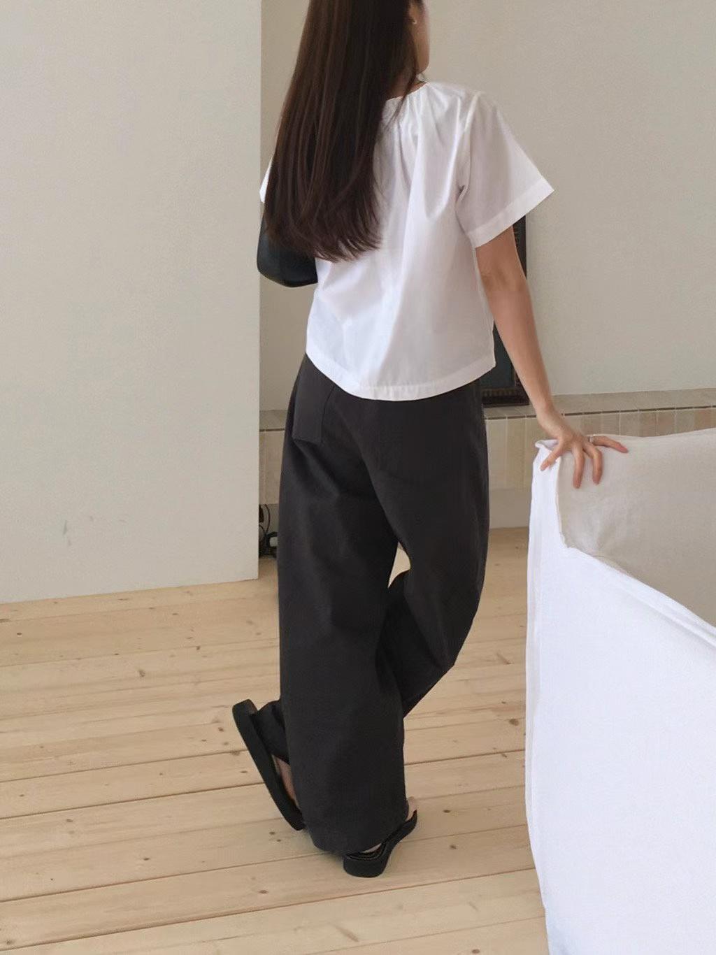EDDIE SHIRRING COLLAR BLOUSE