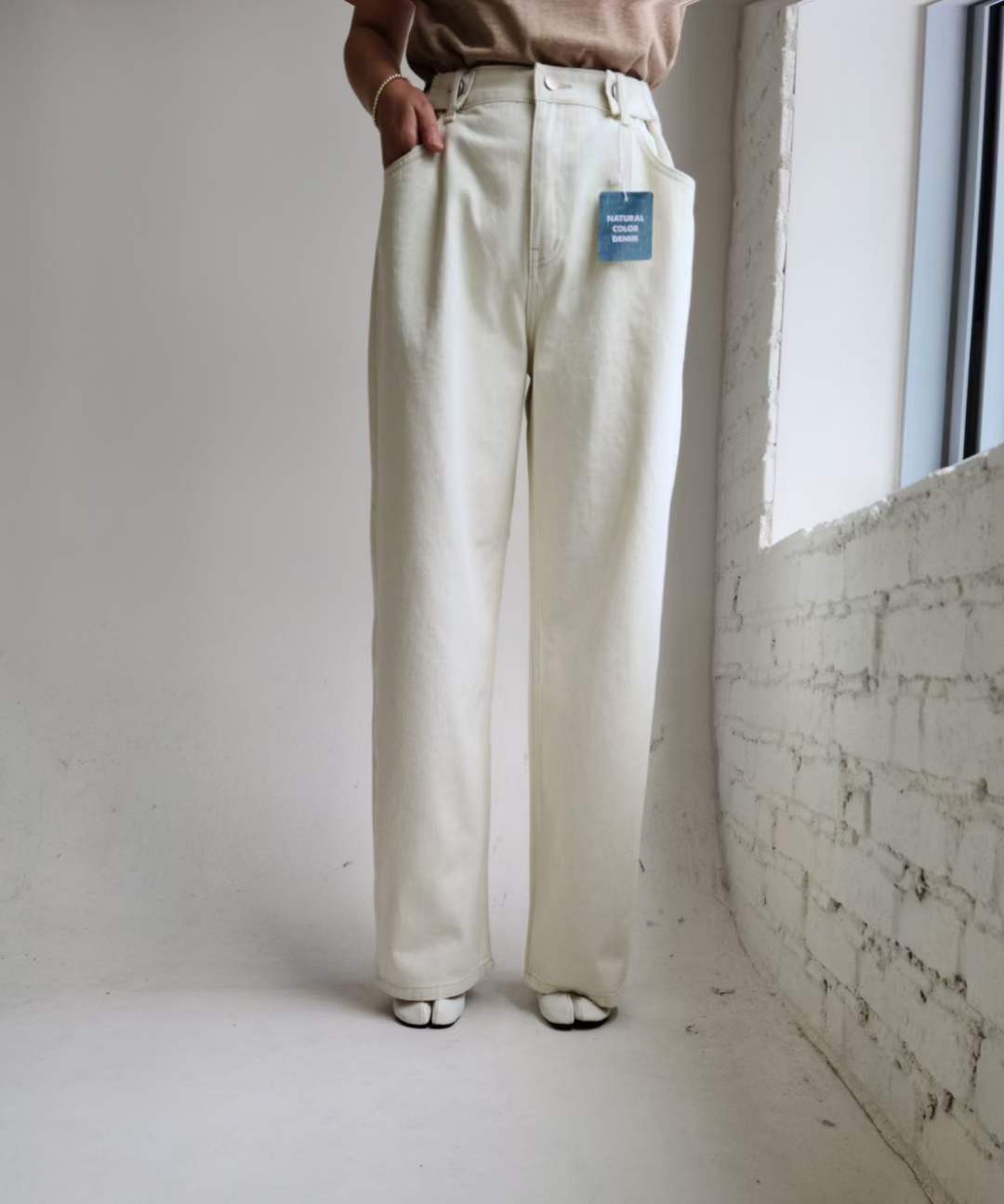Beatrice colored straight cut adjustable pants