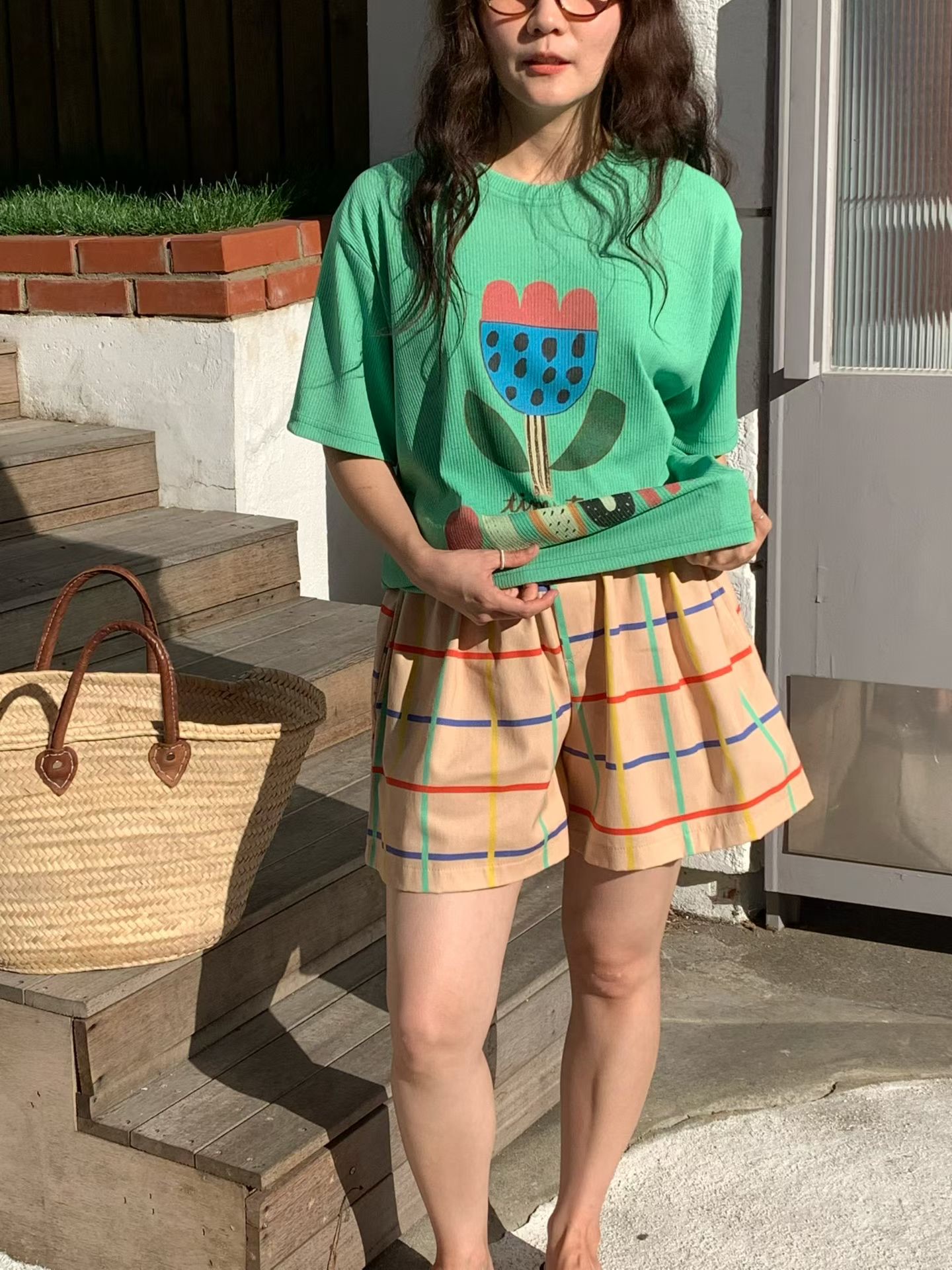RT23 / BANDED WAIST GRID SHORTS