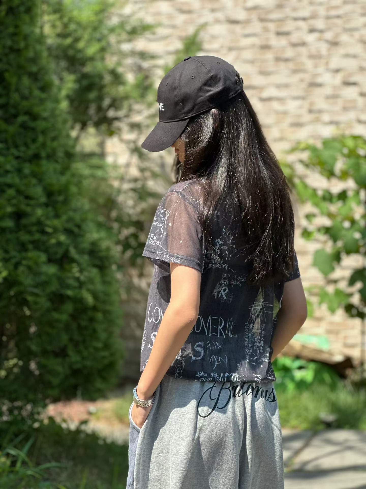 FIONA GRAFFITI SEE-THROUGH TEE