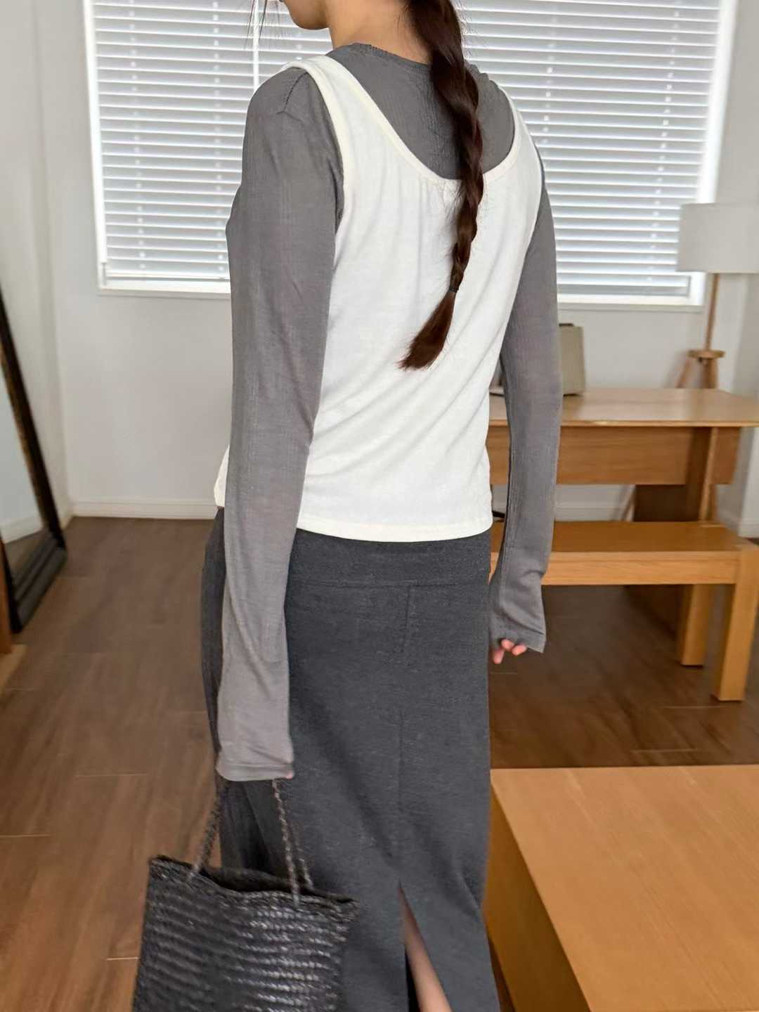 DAYANNA RIBBED LONG SLEEVES TEE