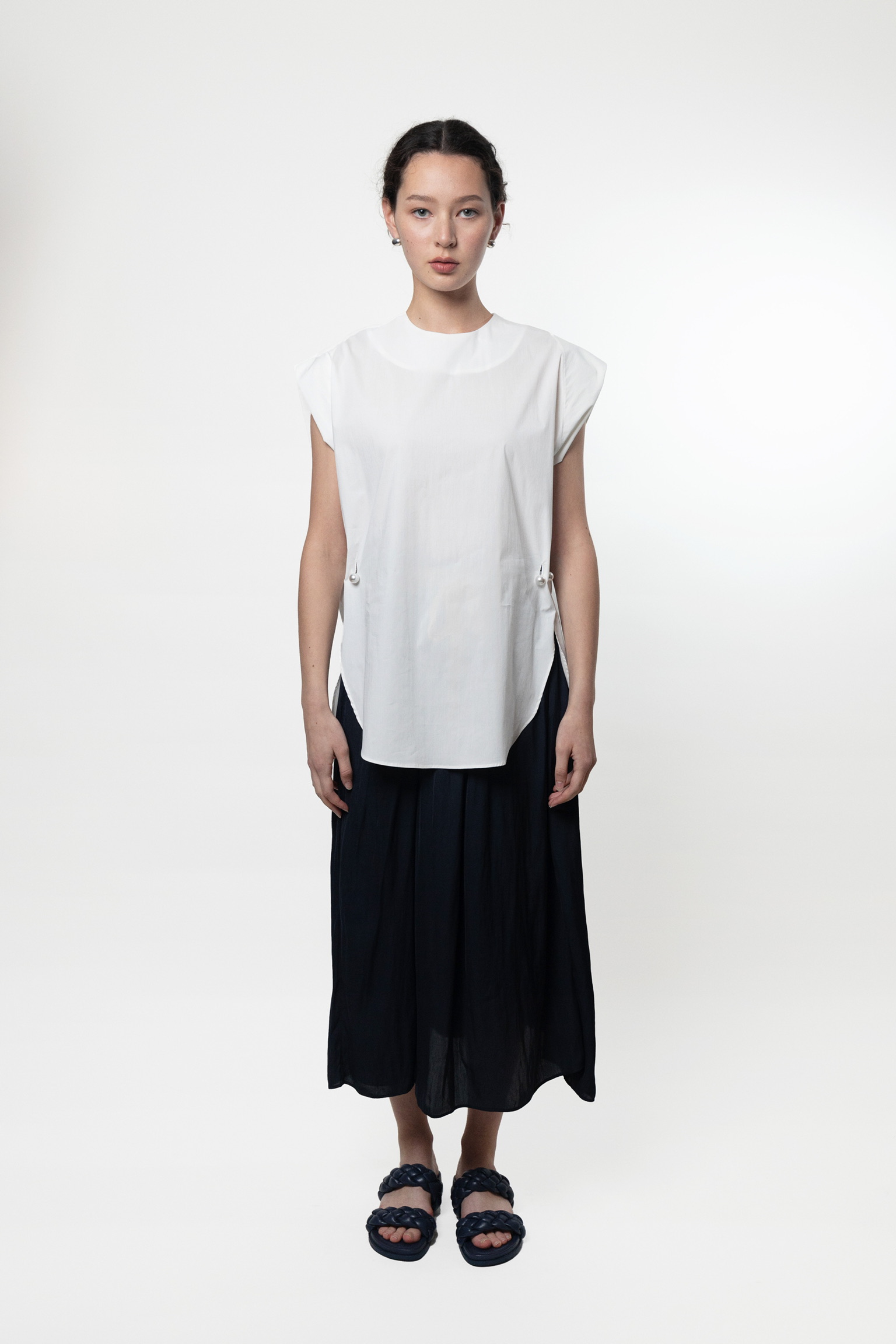 AL05/ FAUX PEARL CONNECTOR ANGULAR TOP