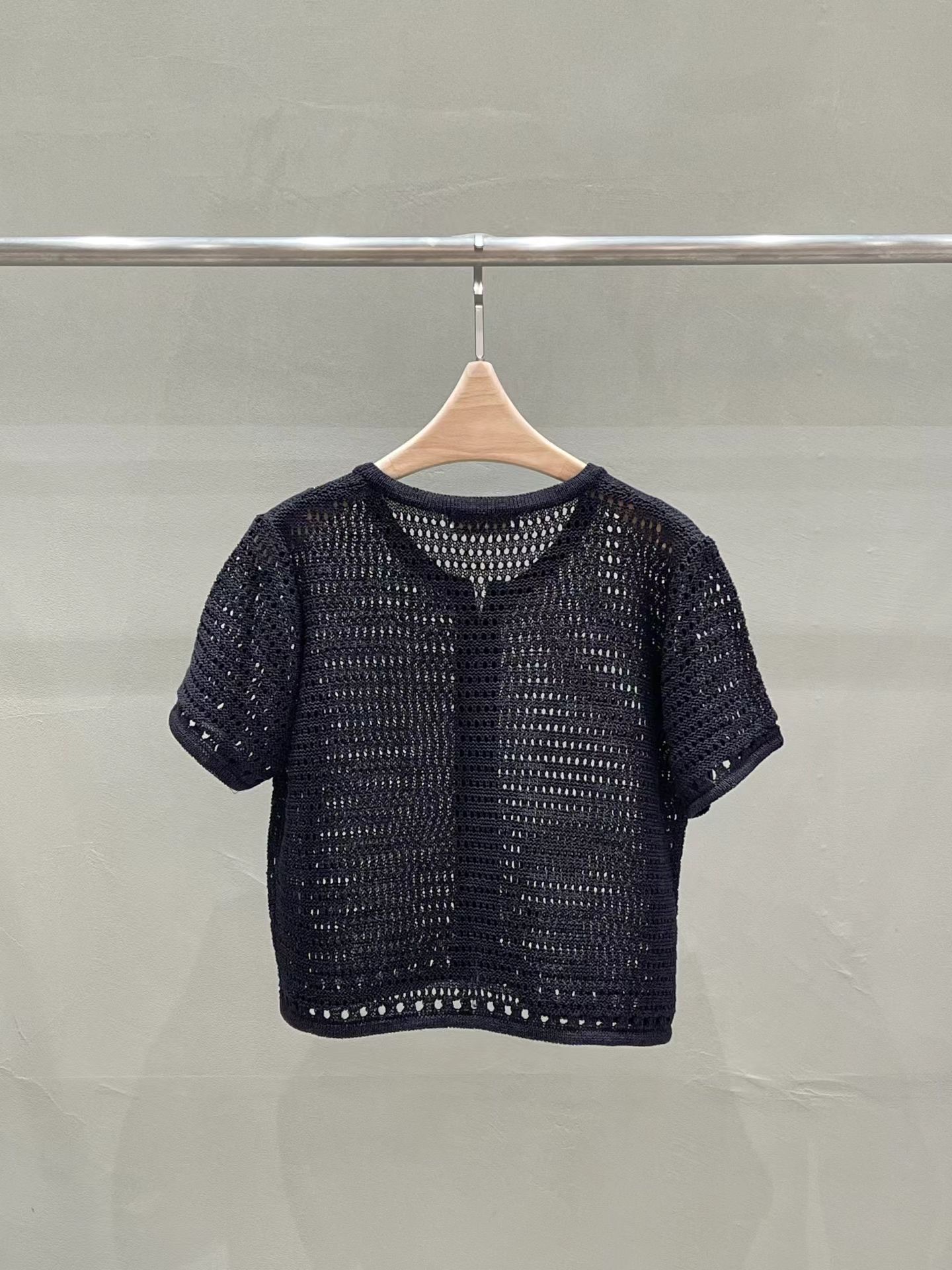 MU14 / OPEN KNIT MESH ZIP UP CARDIGAN TOP