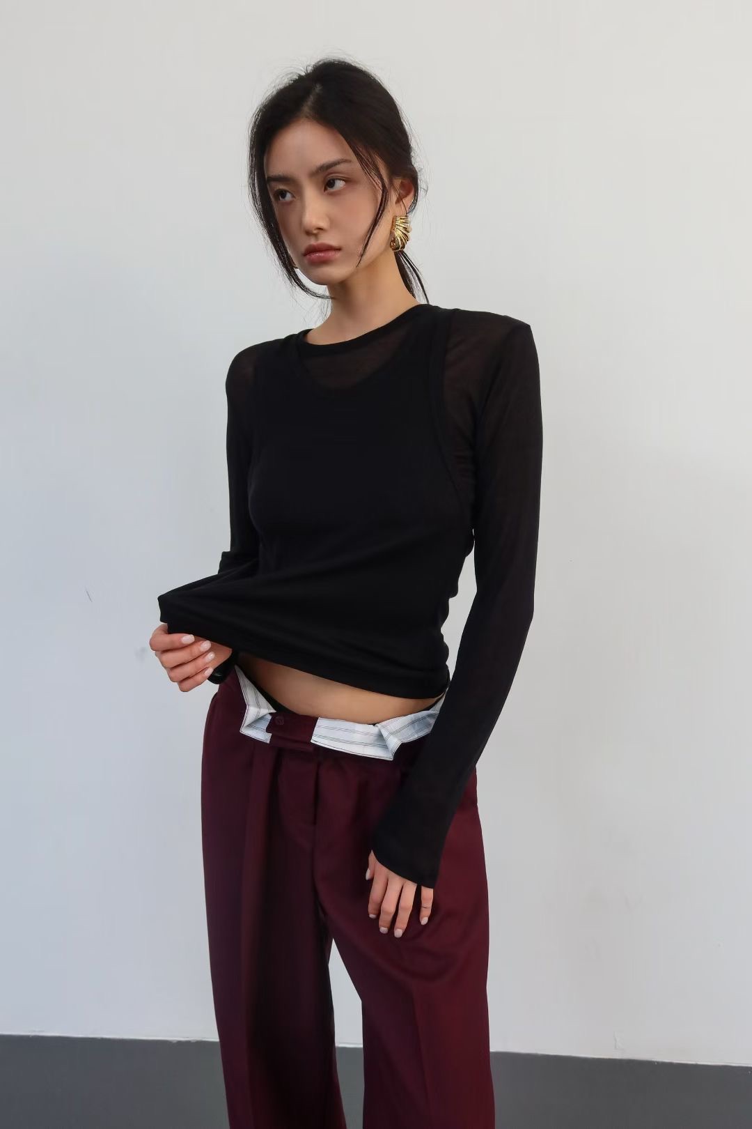 BY13 / TWO-PIECE TENCEL TANK TOP / LONG SLEEVES SET (BY13)