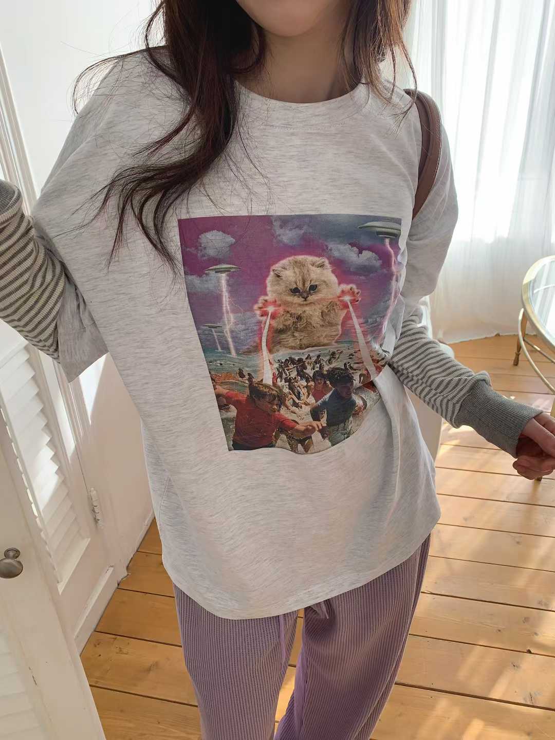 DELLENE LASER CAT TEE