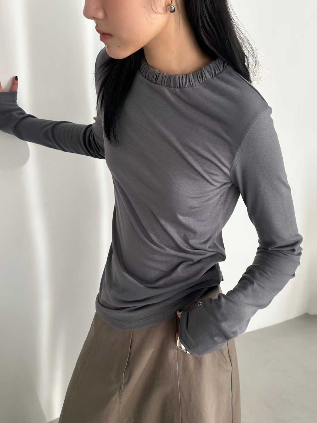 EMBER RUCH COLLAR LONG SLEEVES PULLOVER