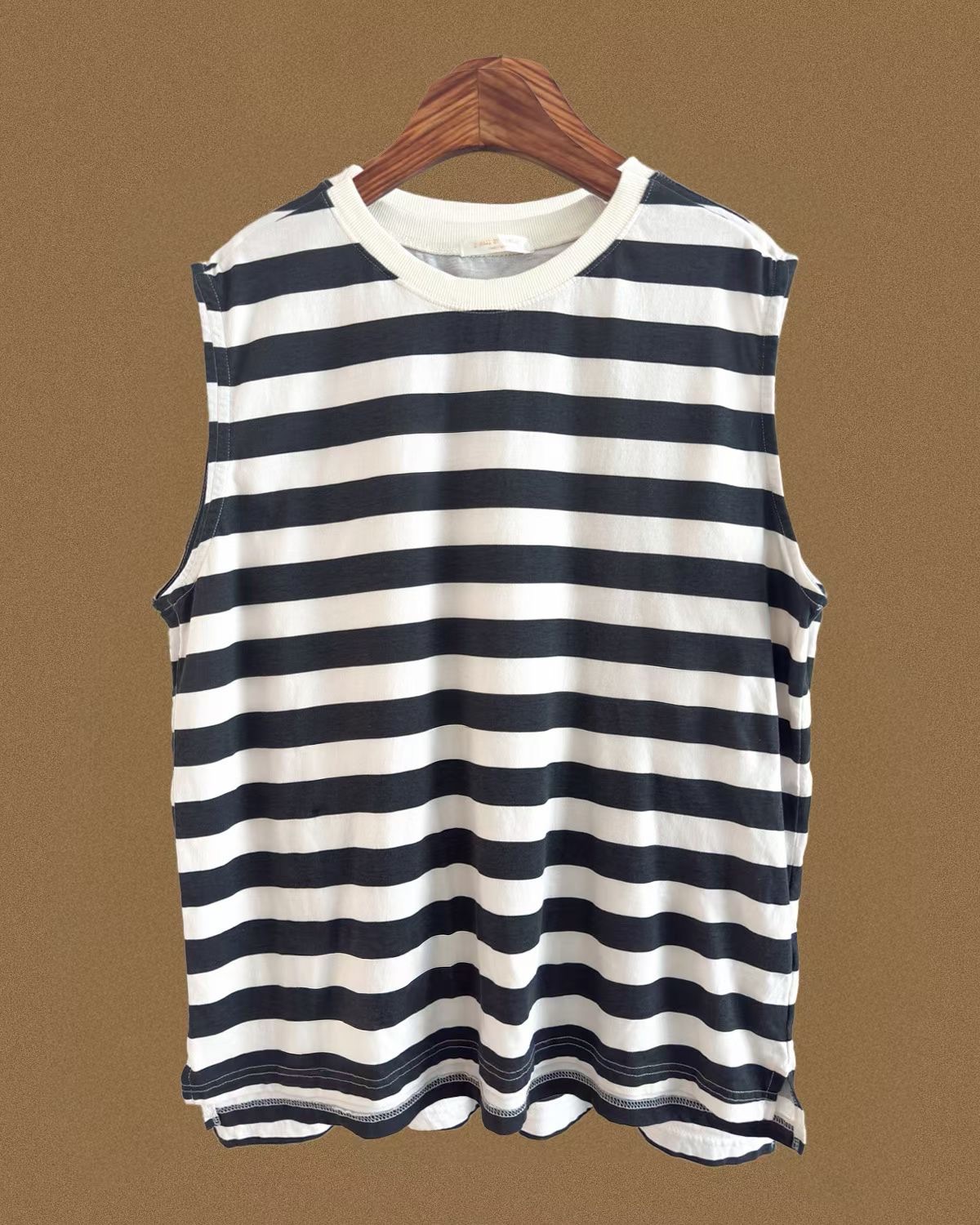 620826 / OVERSIZED STRIPE MUSCLE TEE
