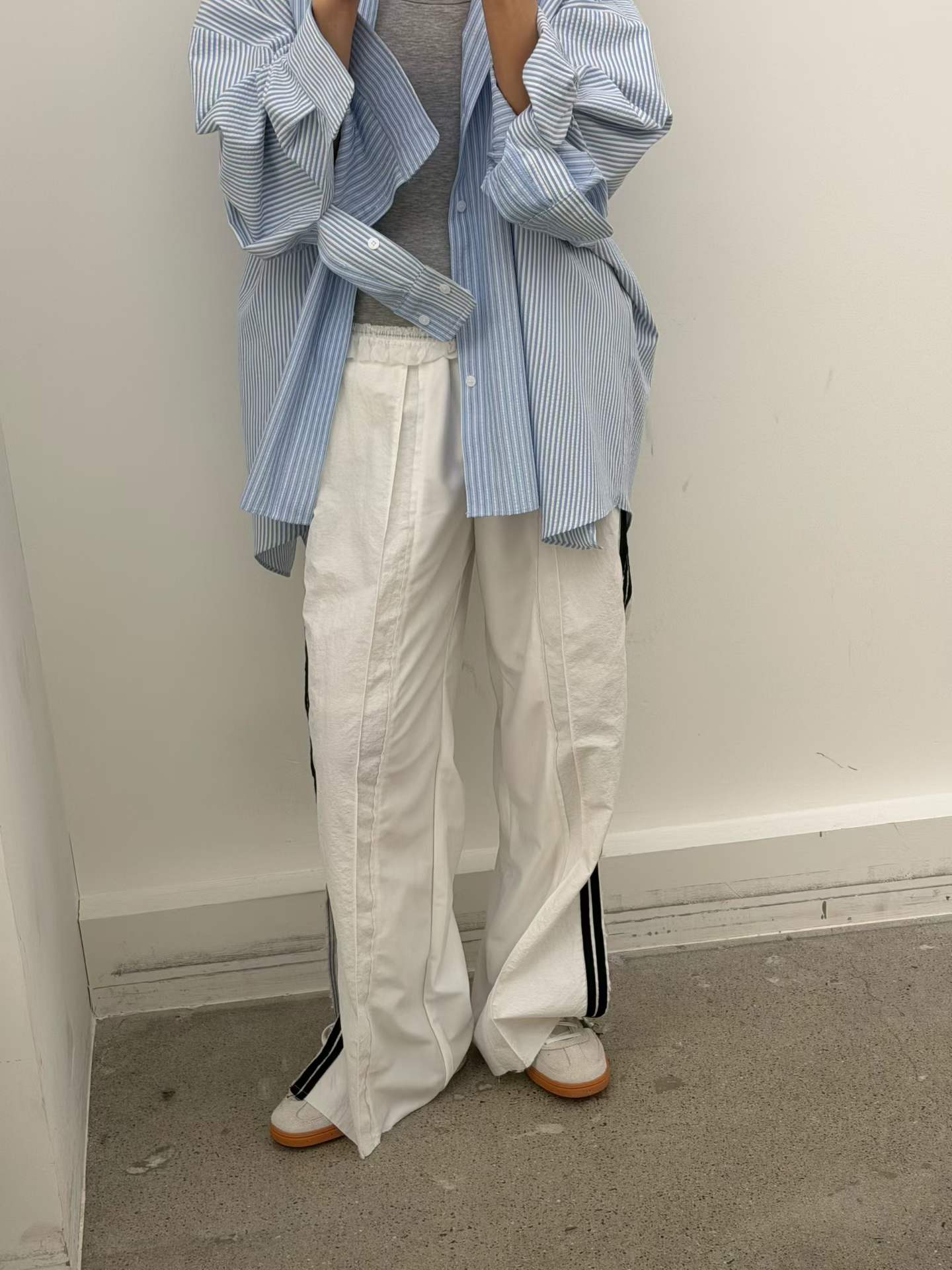 EIDEN PANEL OPEN HEM CONTRAST TRACKPANTS