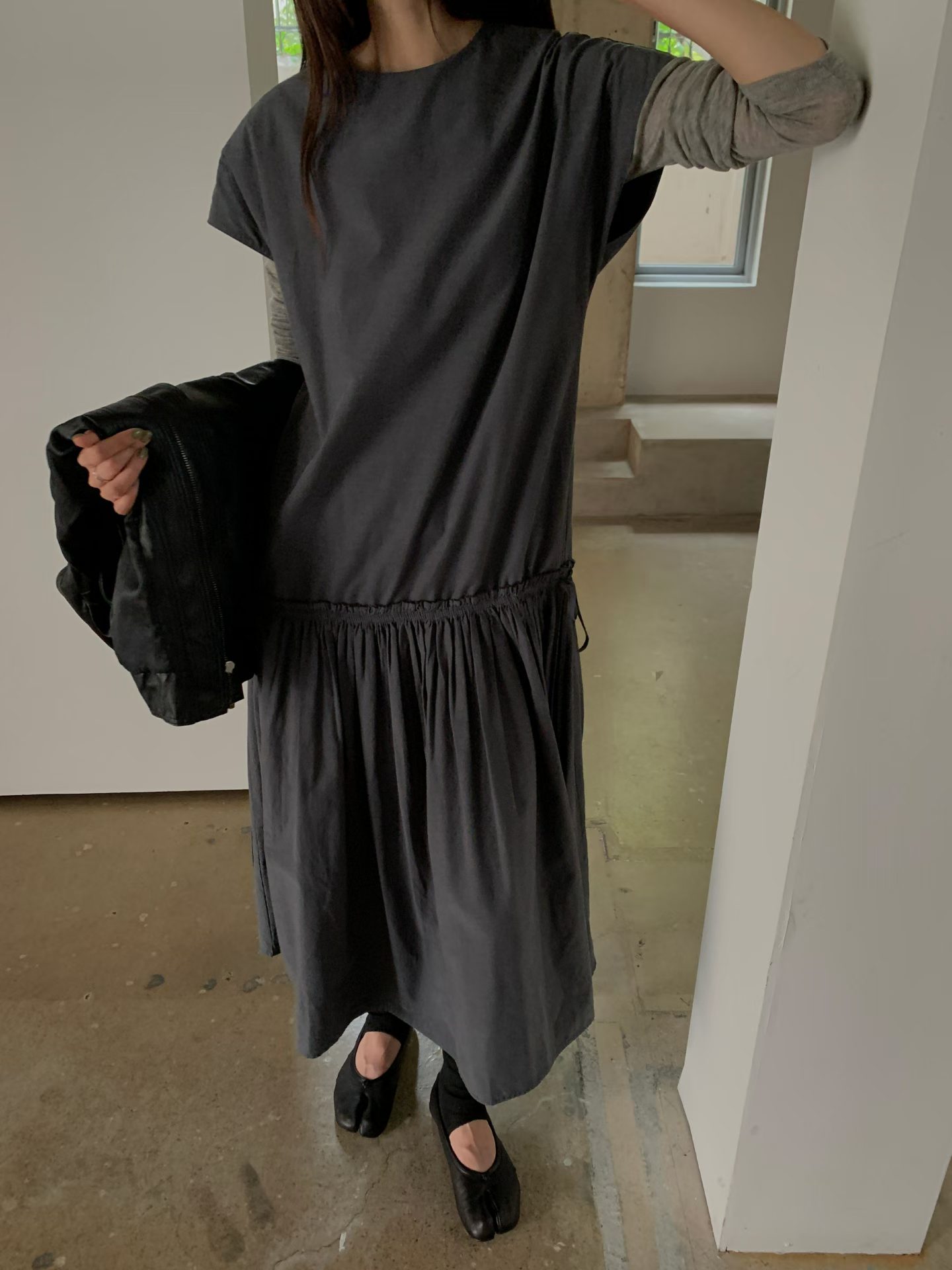 FREYA DROP WAIST CAP SLEEVES DRESS