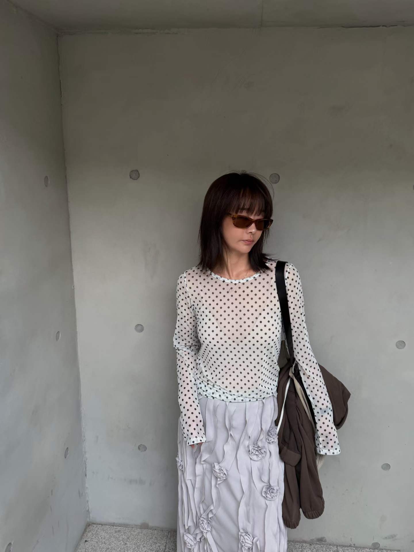 FRANCINE POLKA DOTS LAYERING TOP