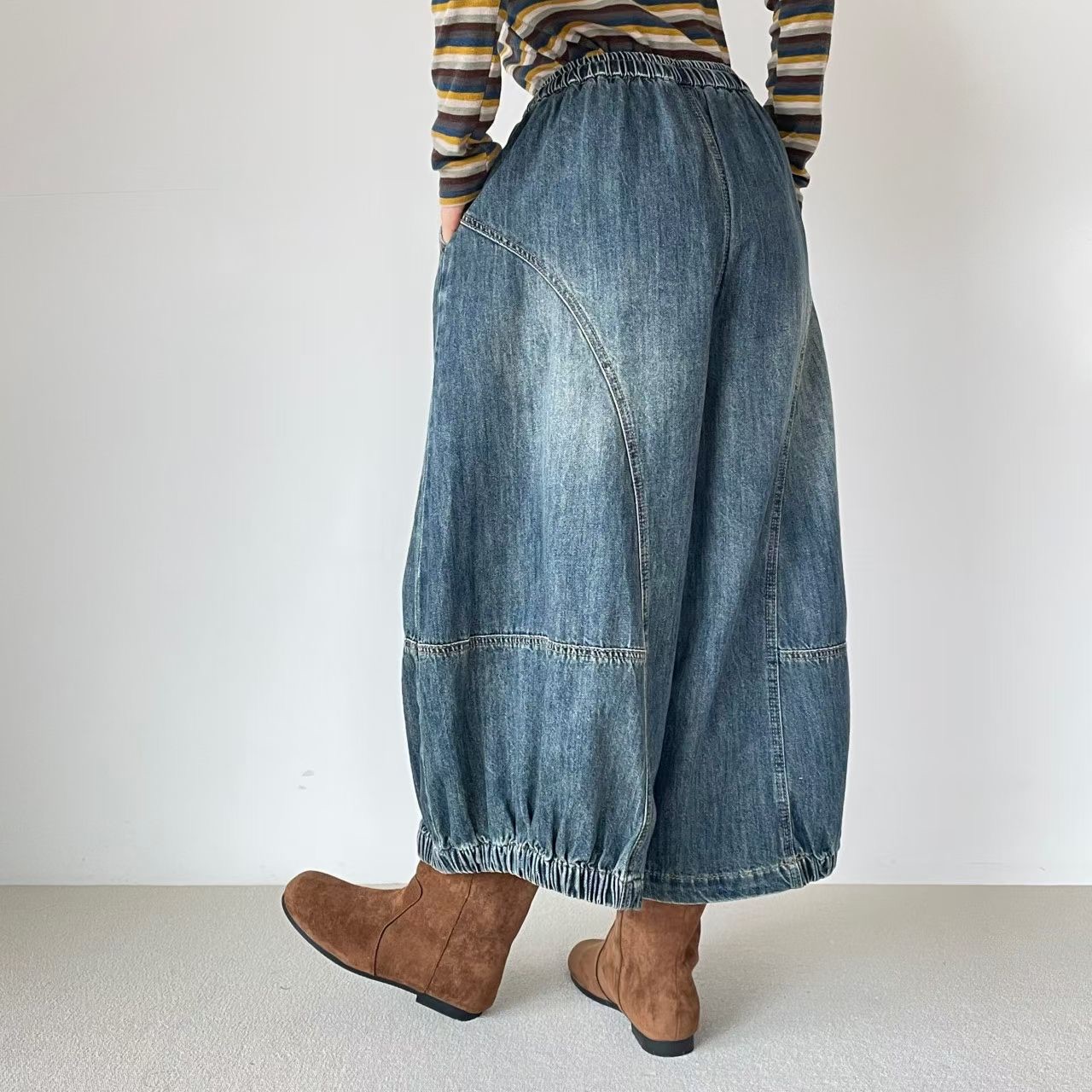 YQ28 / BALLOON DENIM HAREM PANTS