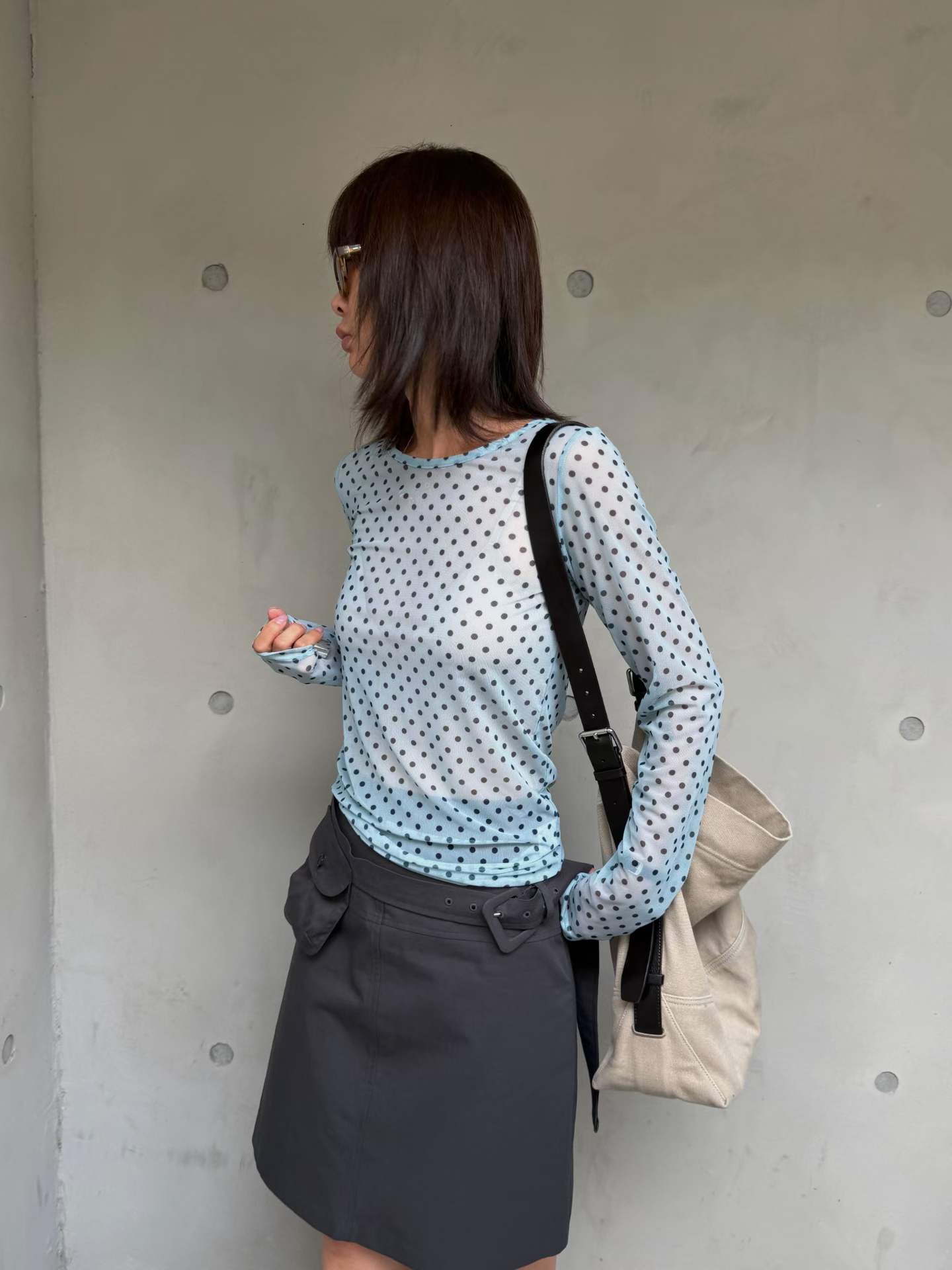 FRANCINE POLKA DOTS LAYERING TOP
