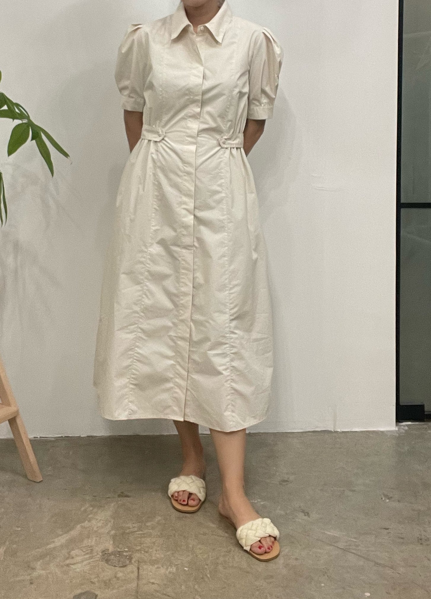 Yancy side belted shirt dress