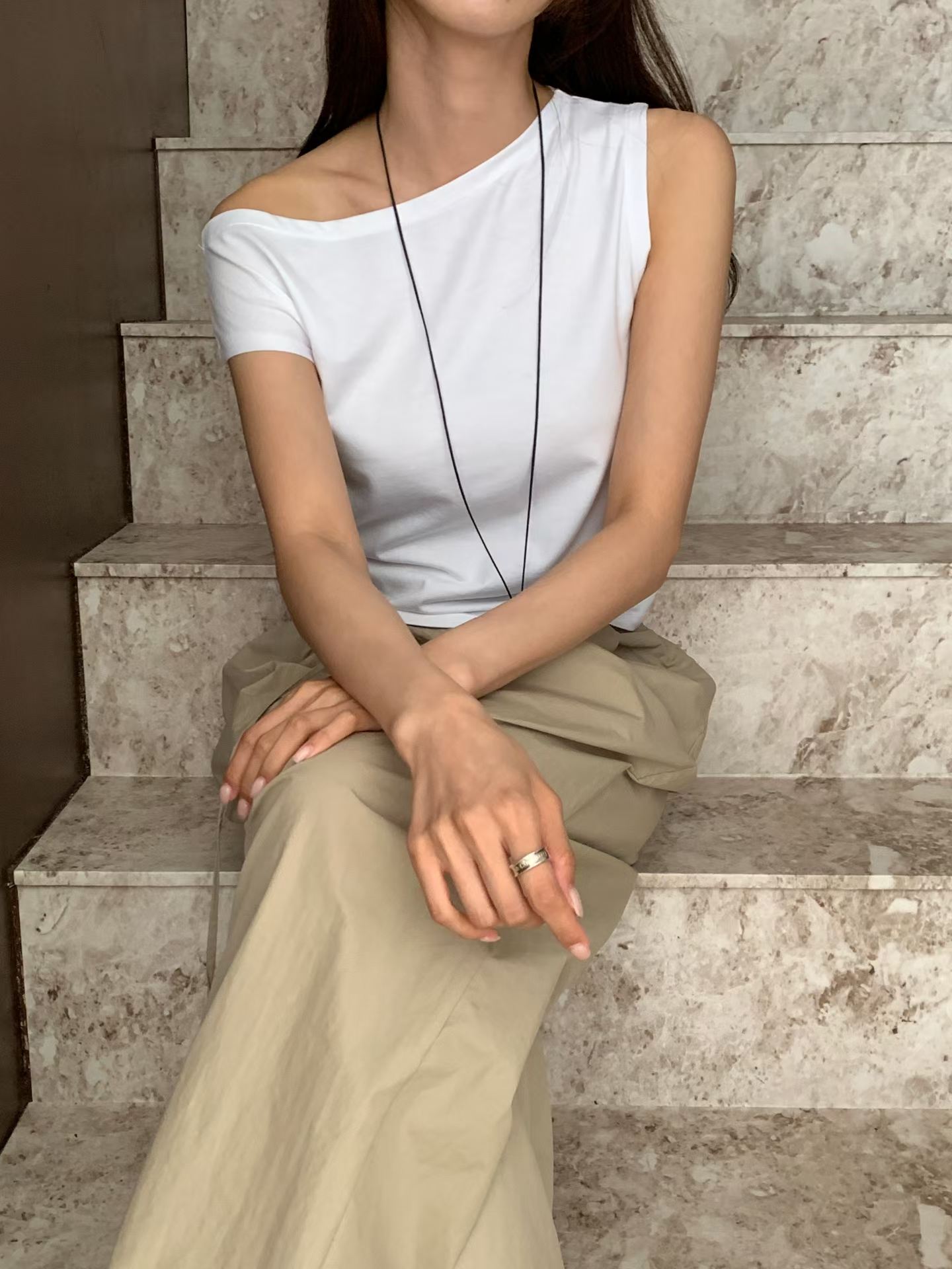 FAITH OFF SHOULDER CROP TEE