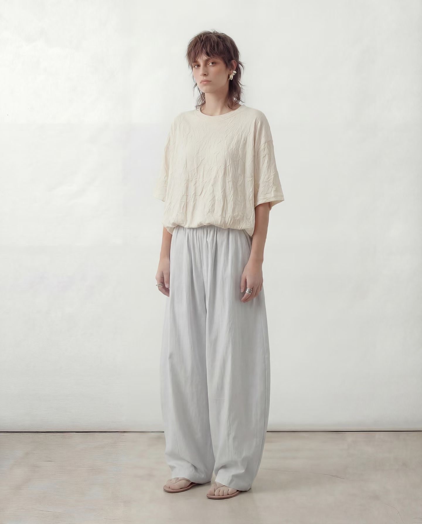 JY14 / BANDED WAIST COCOON TROUSERS