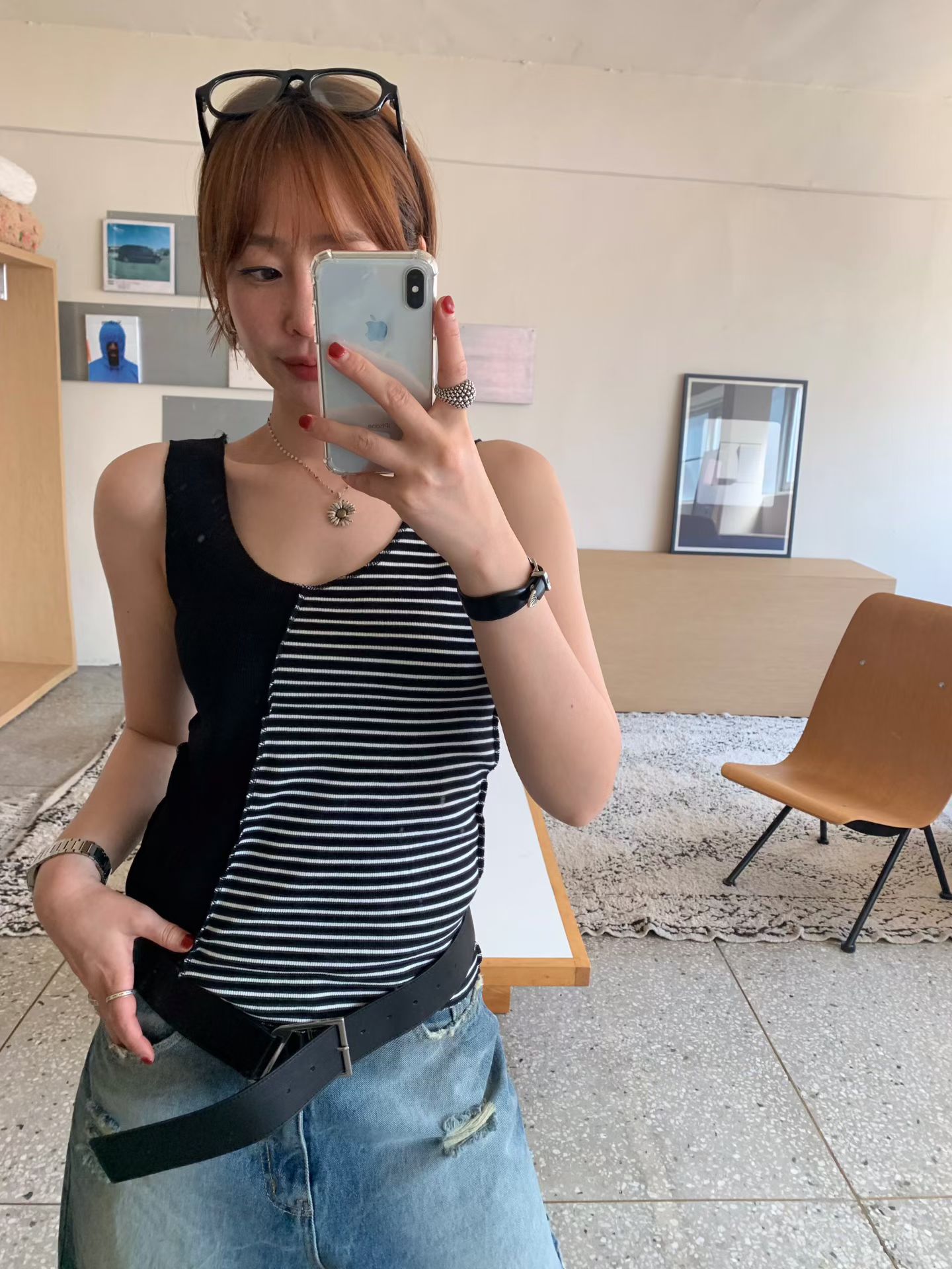 KS19/2-TONE  STRIPE TANK TOP