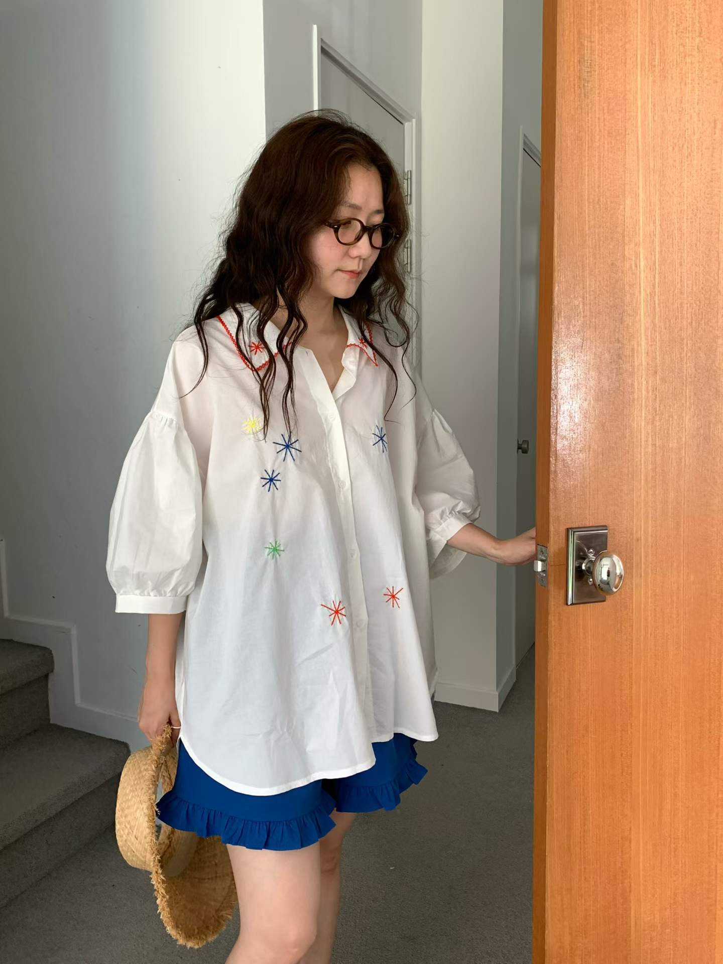 FERNA STAR EMBROIDERY COLLAR SHIRT
