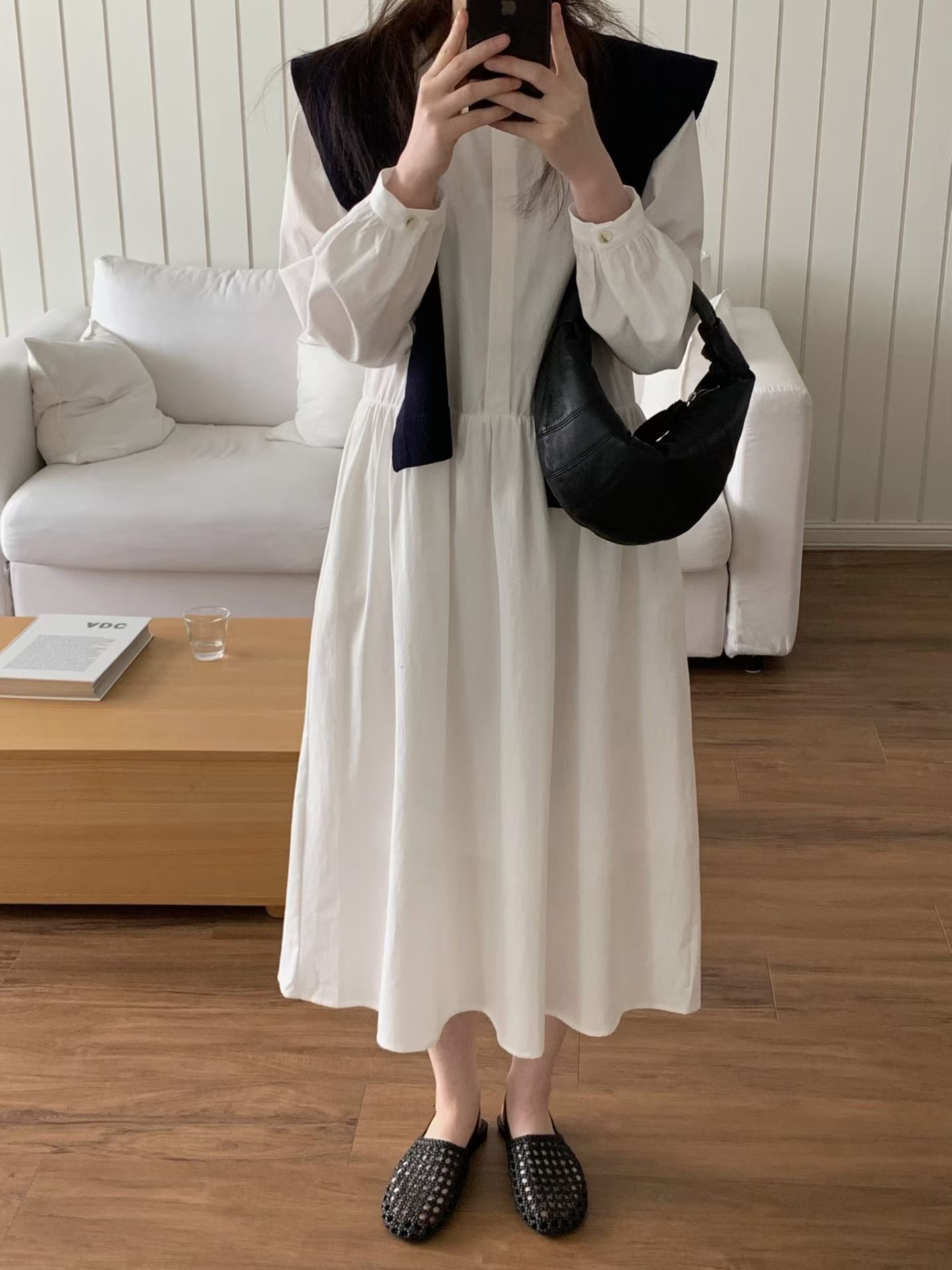 JU12 / DROP WAIST BUTTON DOWN DRESS