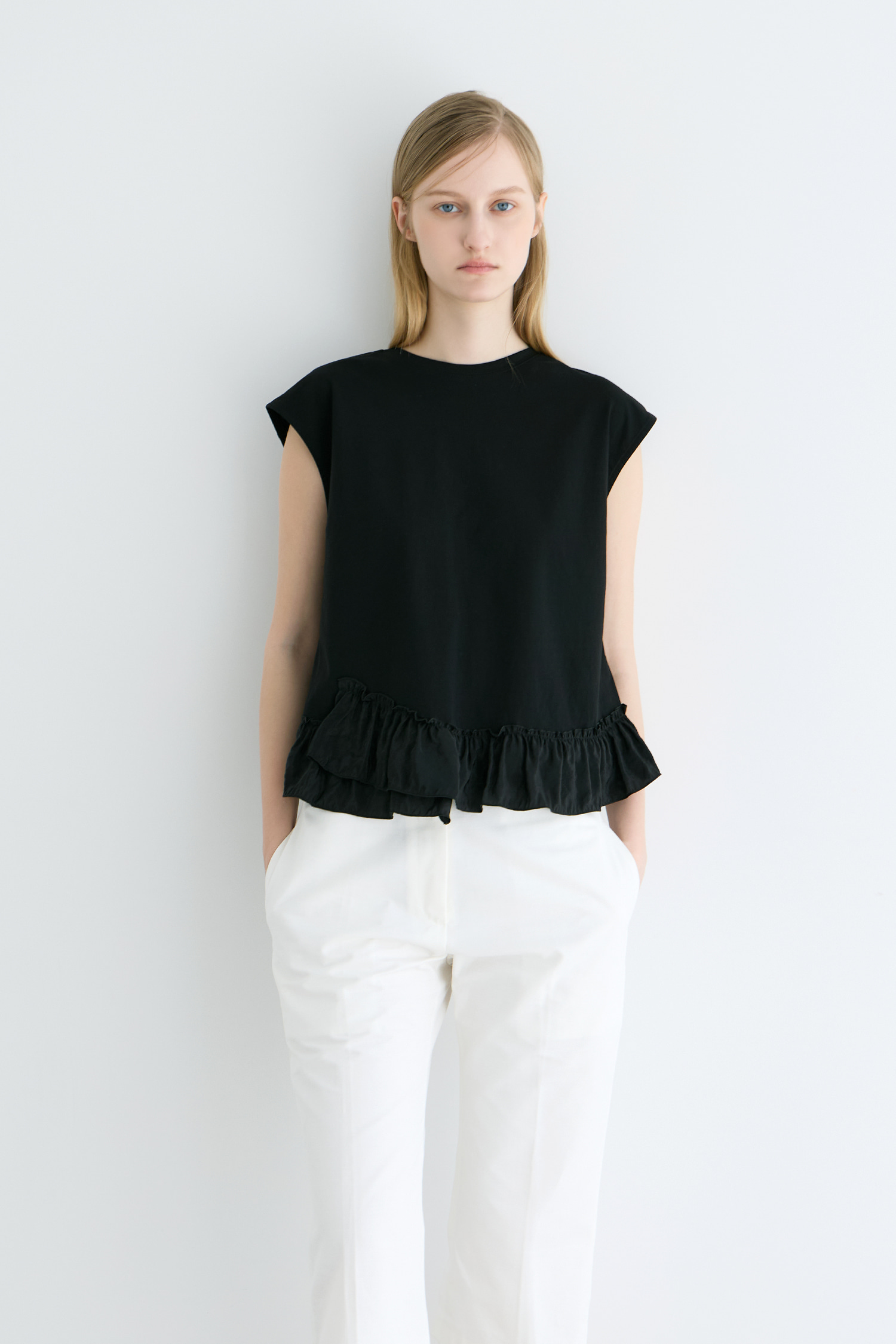 WW28 / RV FRILL CAP SLEEVES TEE